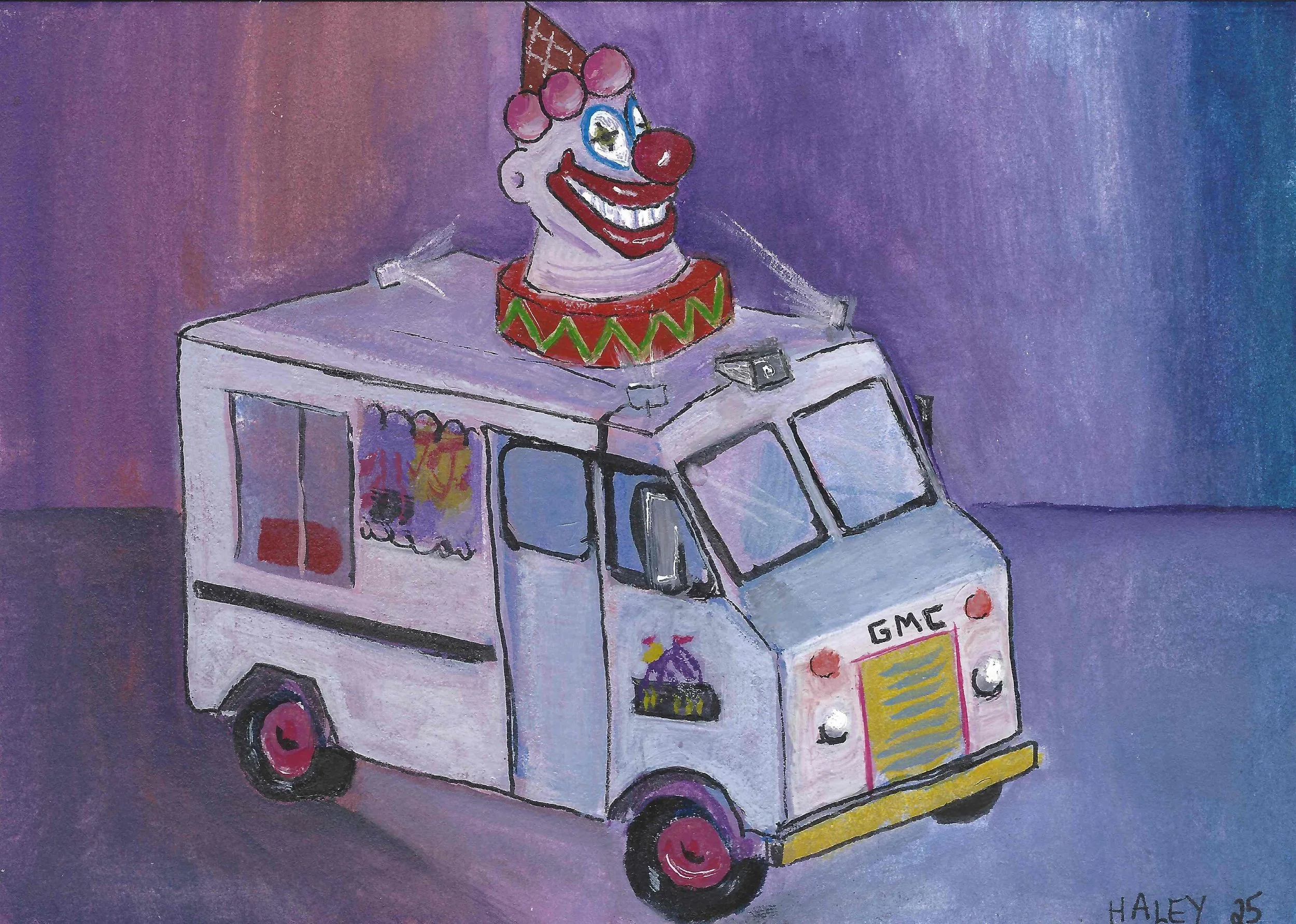 Jo-Jo's Ice Cream Truck. Watercolor on Paper. 5x7. 2025. (Private Collection)