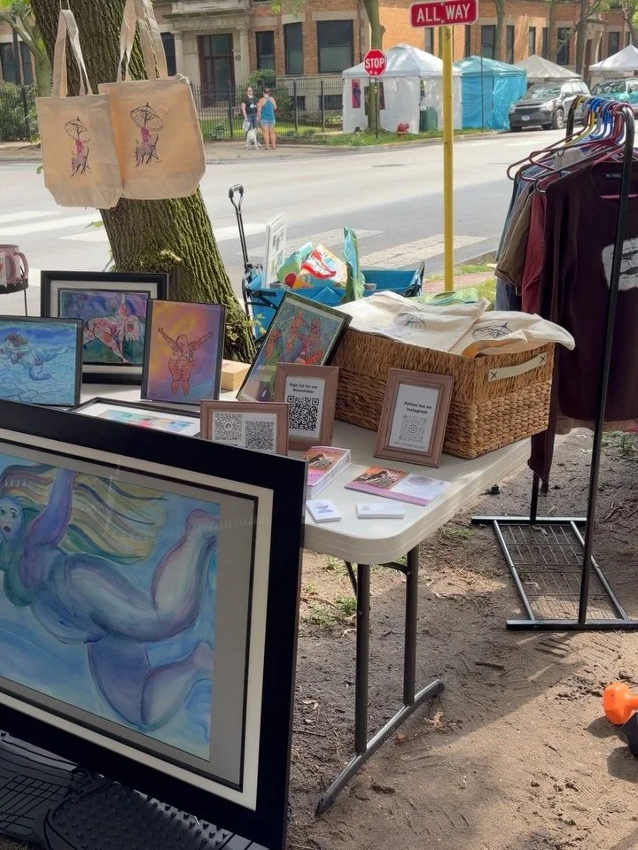 It&rsquo;s a beautiful day for an art fair! So many amazing booths today. The fair is on Wilson from Dover to Racine. We&rsquo;ll be here til 4pm - I&rsquo;m right at the corner of Wilson and beacon on the south side of the street. Come say hi! #fata