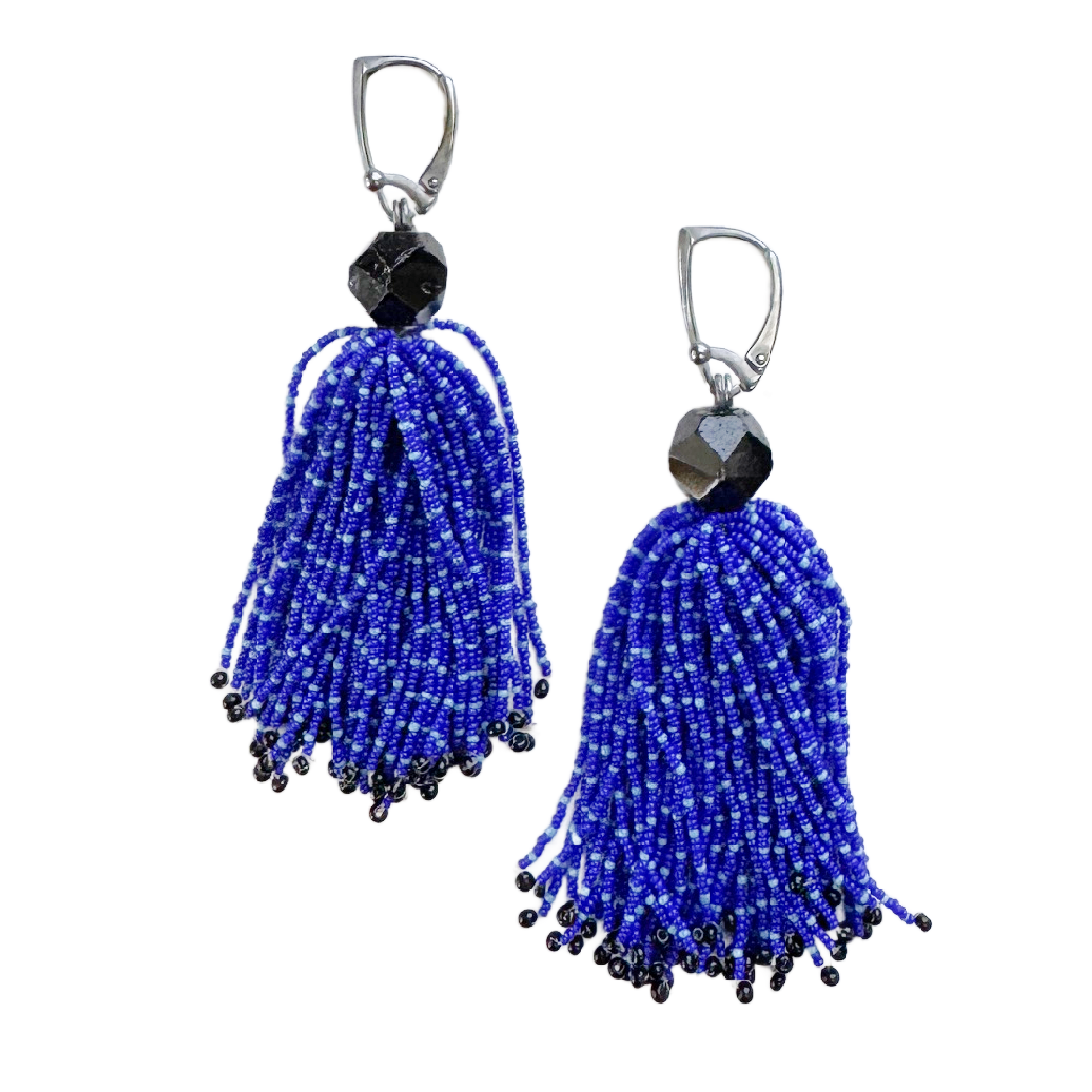 Vintage Cobalt Tassel Earrings Image 1.png