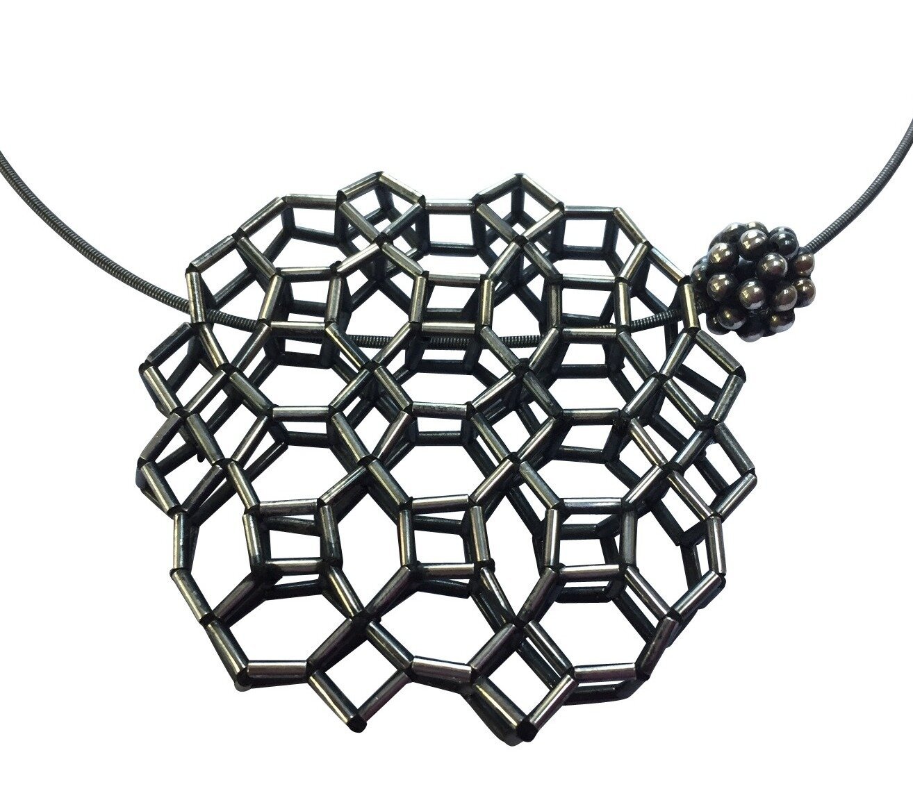 Large Sterling Silver Complex Lattice Necklace Element $650.00