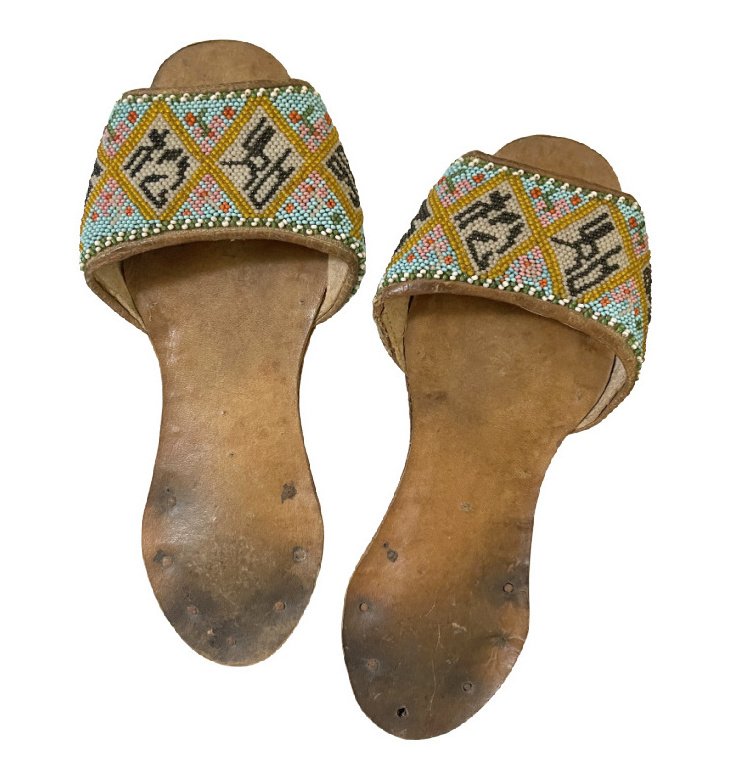 Chinese Beaded Slippers or Mules Inscribed with Chinese Characters.jpg