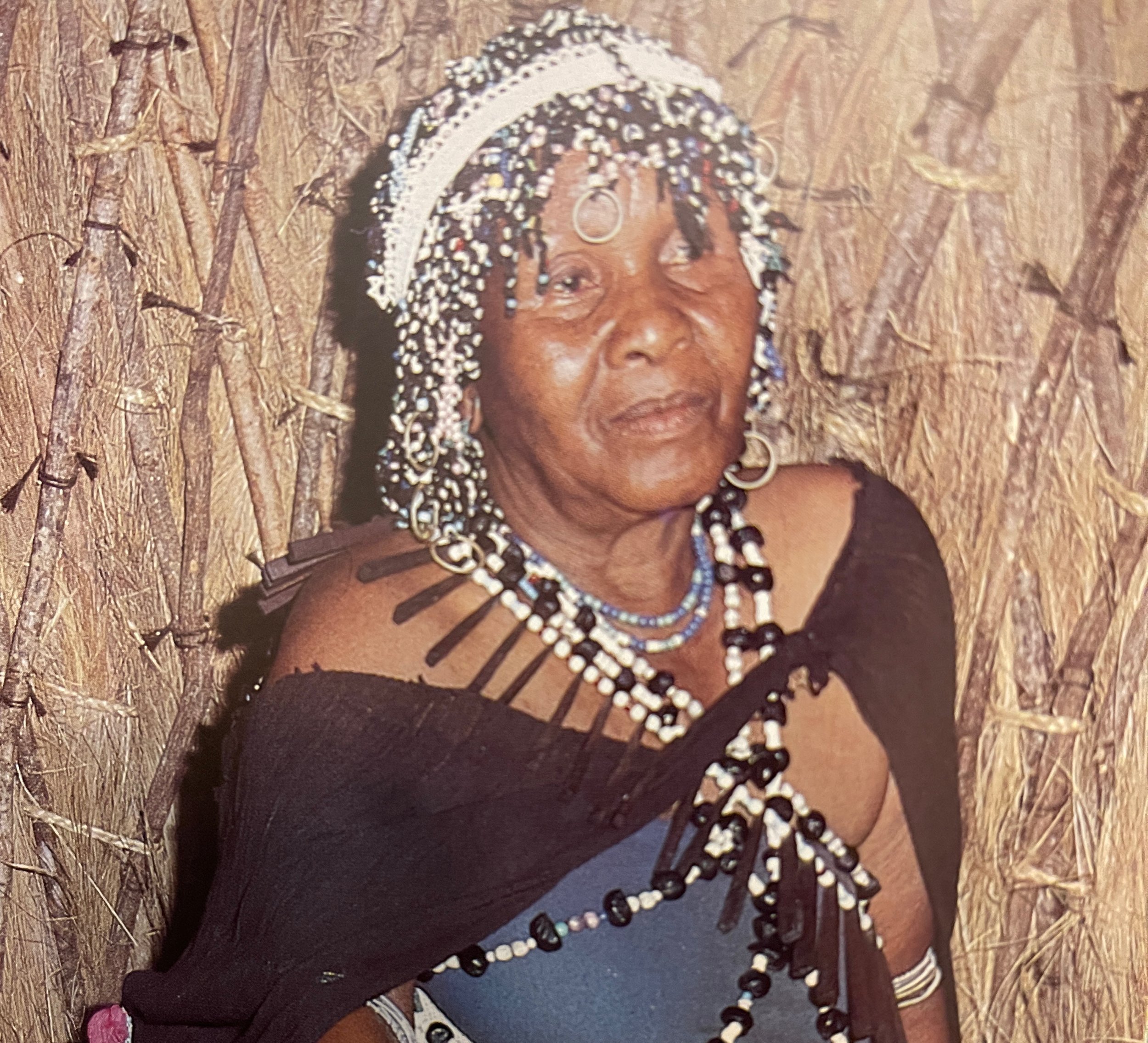 Mature Sangoma with Beaded Hair or Headdress