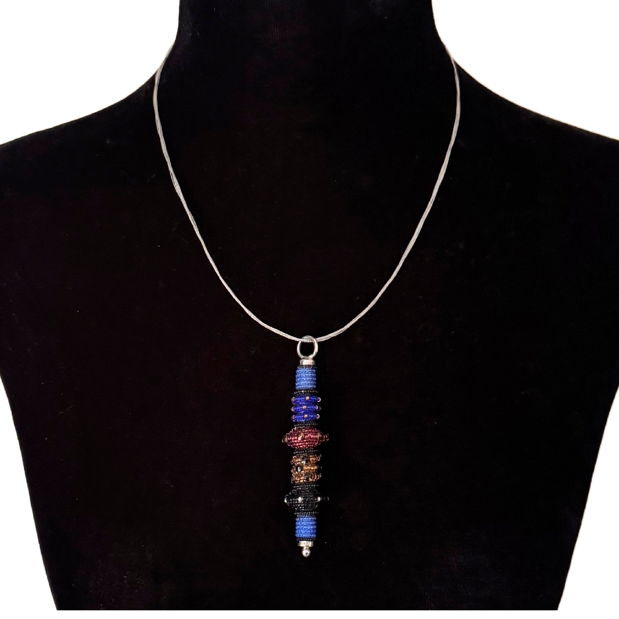 Vintage Small Cylinder Pendant in Cornflower Image 1.png