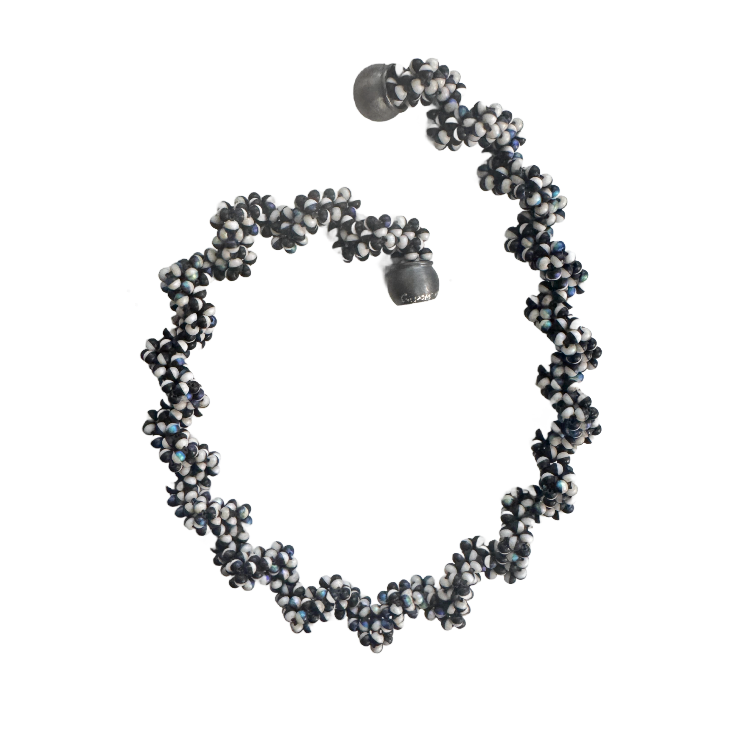 Opalescent Black & White Zig Zag Necklace Image 5.png