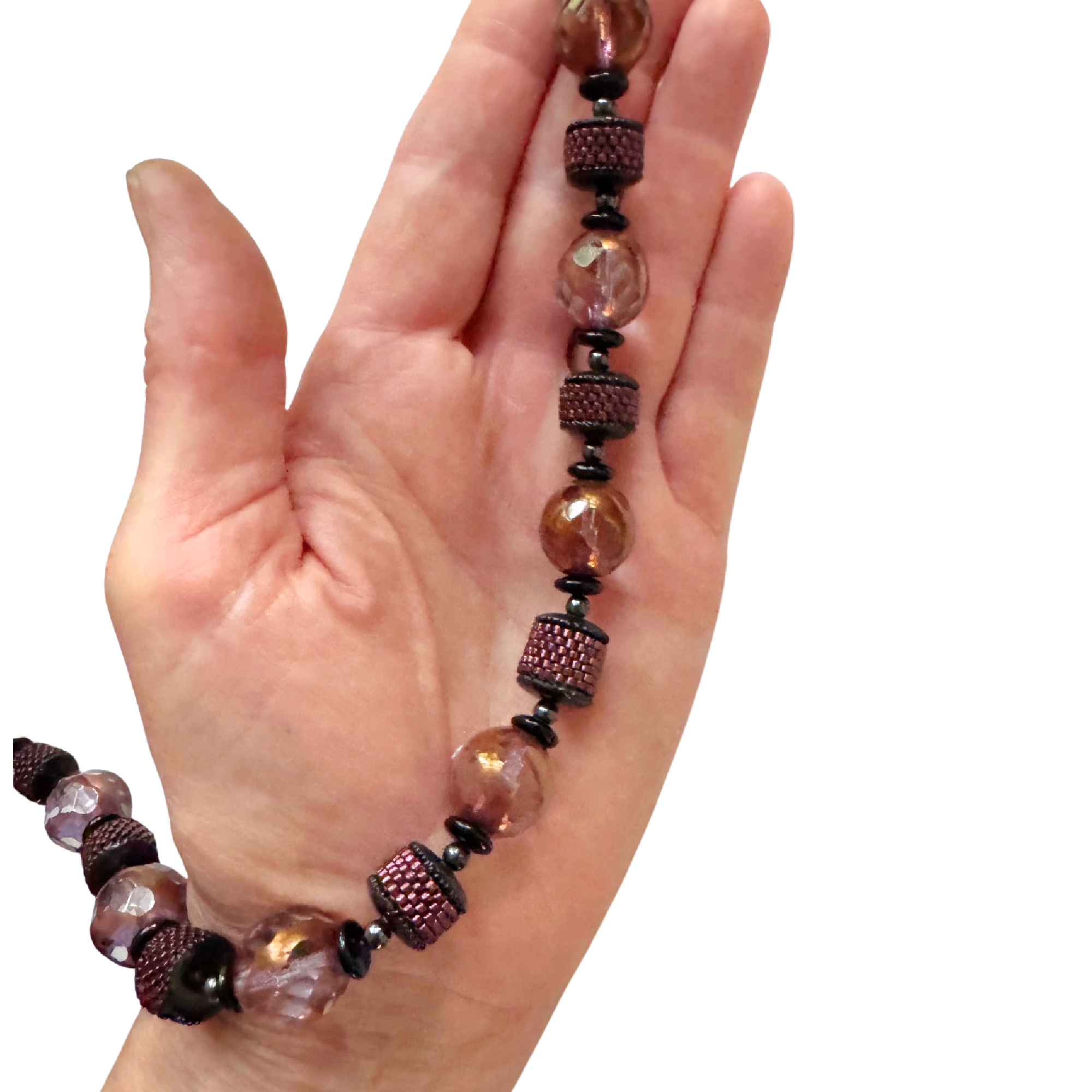 Pink Champagne & Rose Copper Necklace Image 4.png