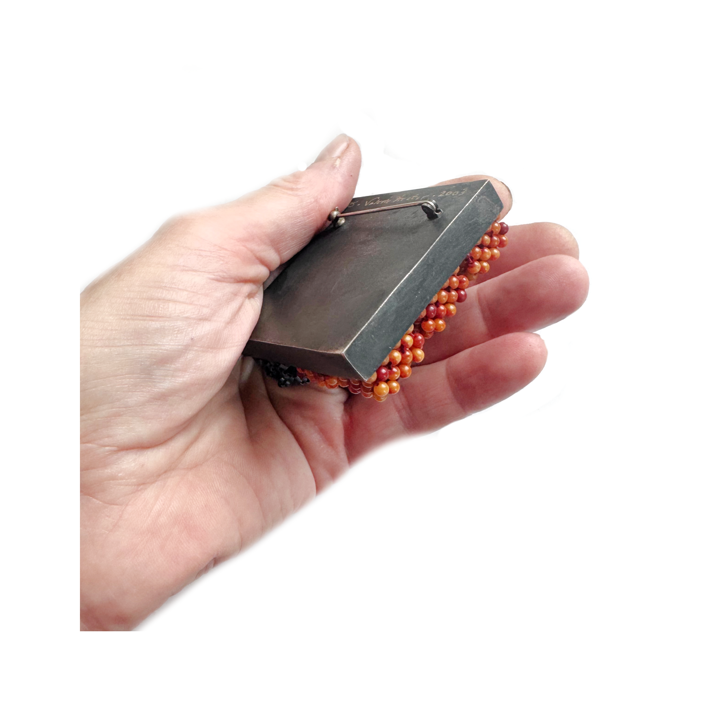 Vintage Rust Cube Brooch Image 4.png