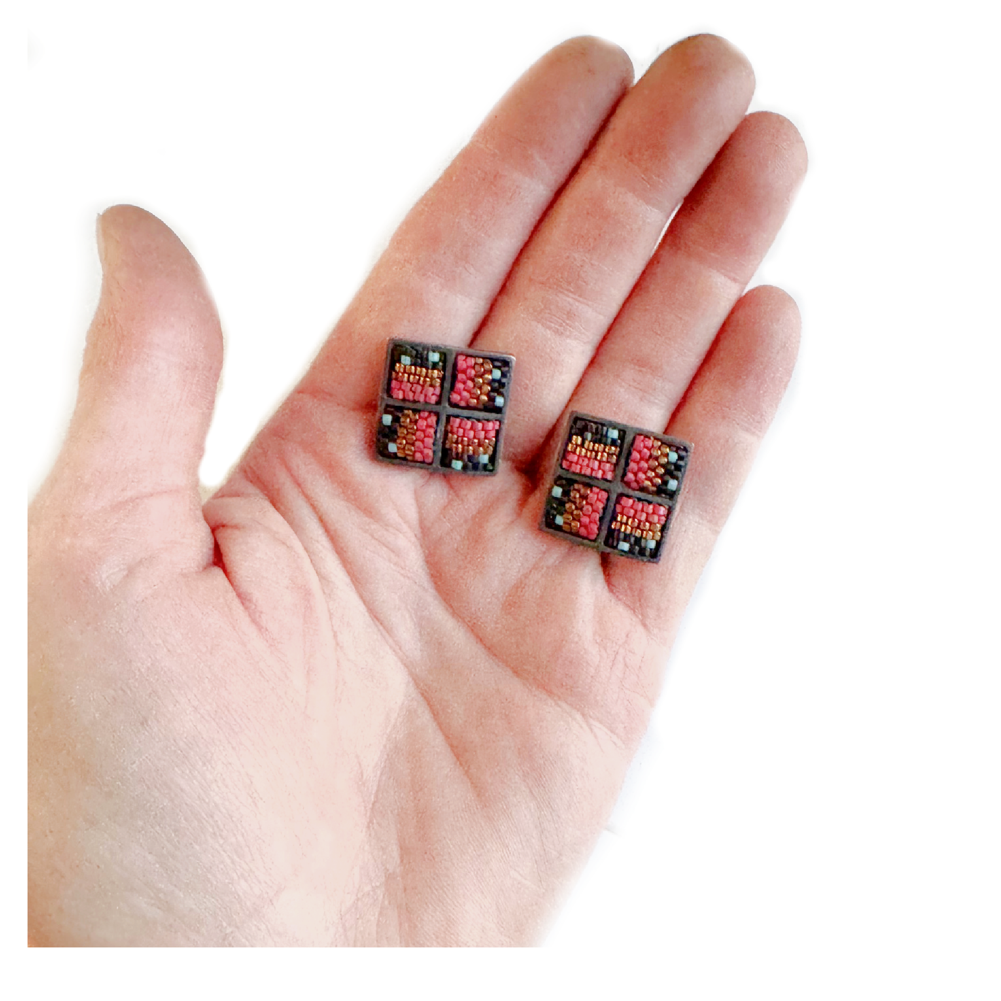 Red Multi Confetti Earrings Image 2.png