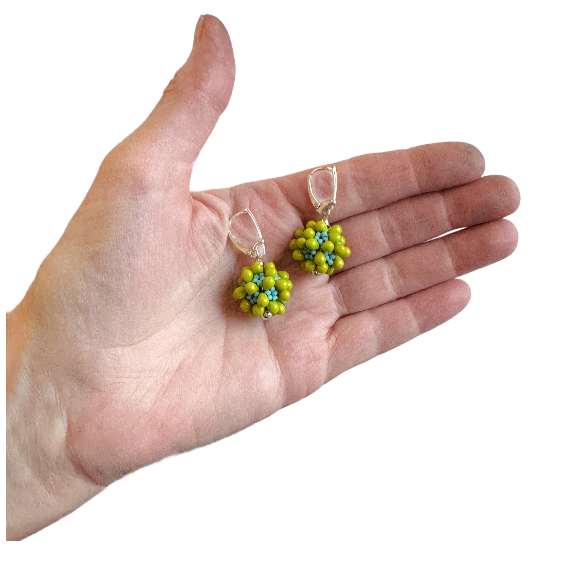 Freada Earrings in Turquoise & Lime Image 2.png
