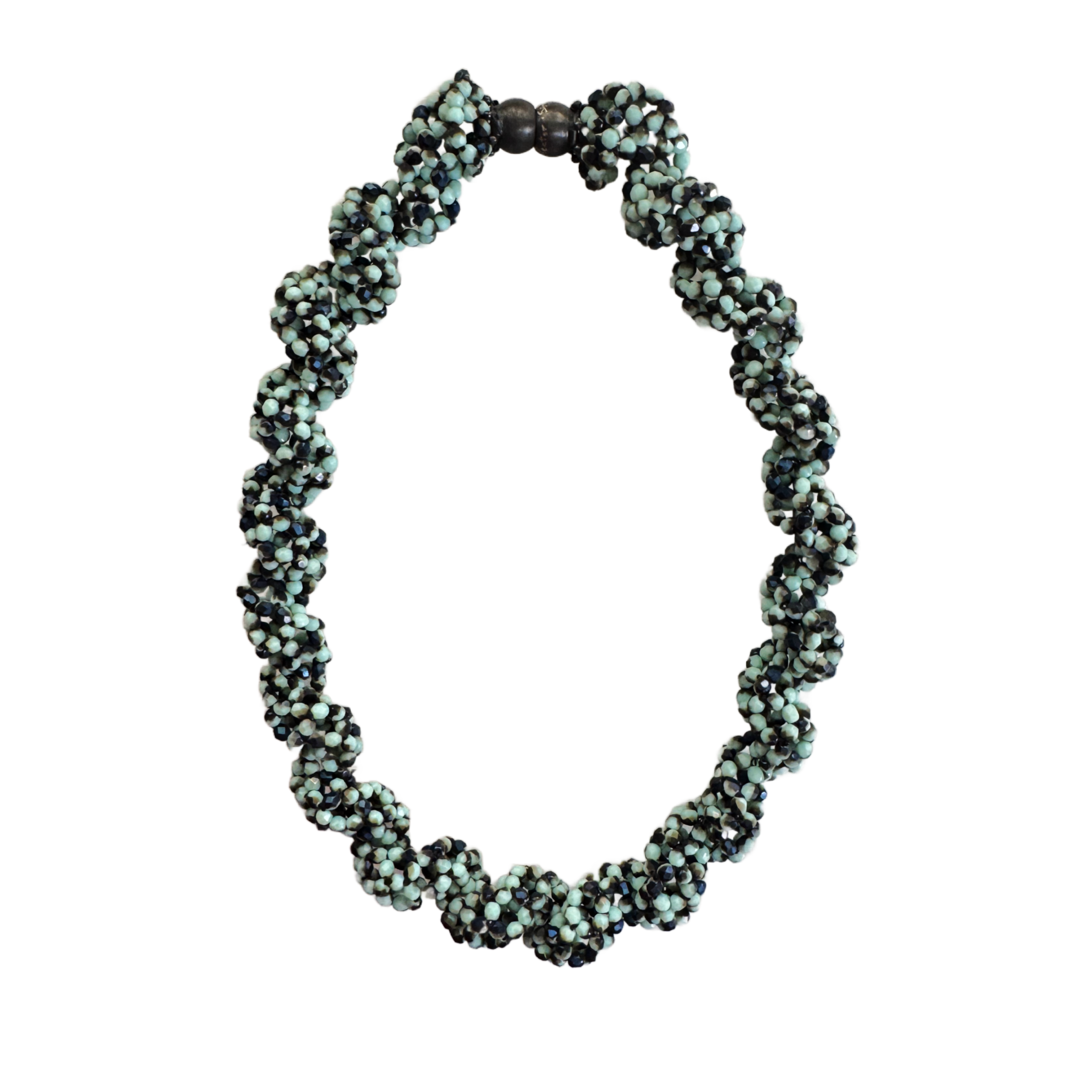 Opalescent Pale Aqua Ribbon Necklace Image 3.png
