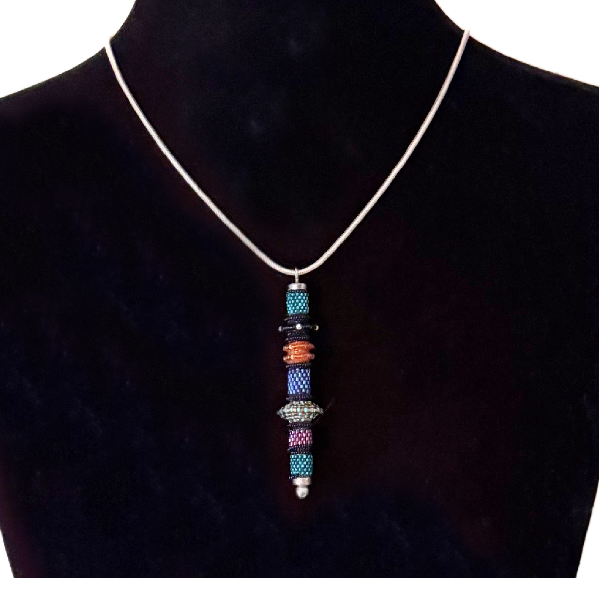Vintage Cylinder Pendant in Metallic Teal Image 1 a.png