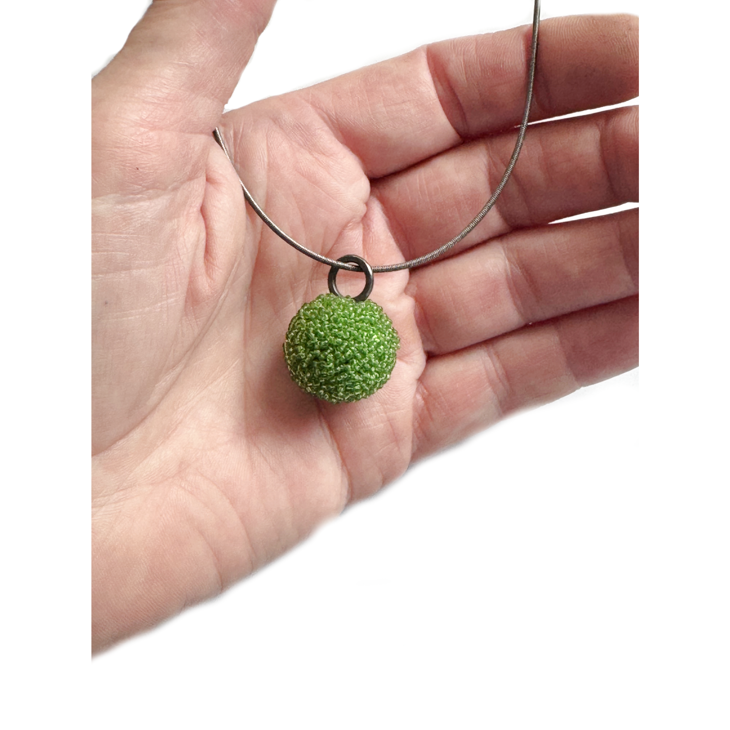 Translucent Lime Beaded Bead Pendant.png
