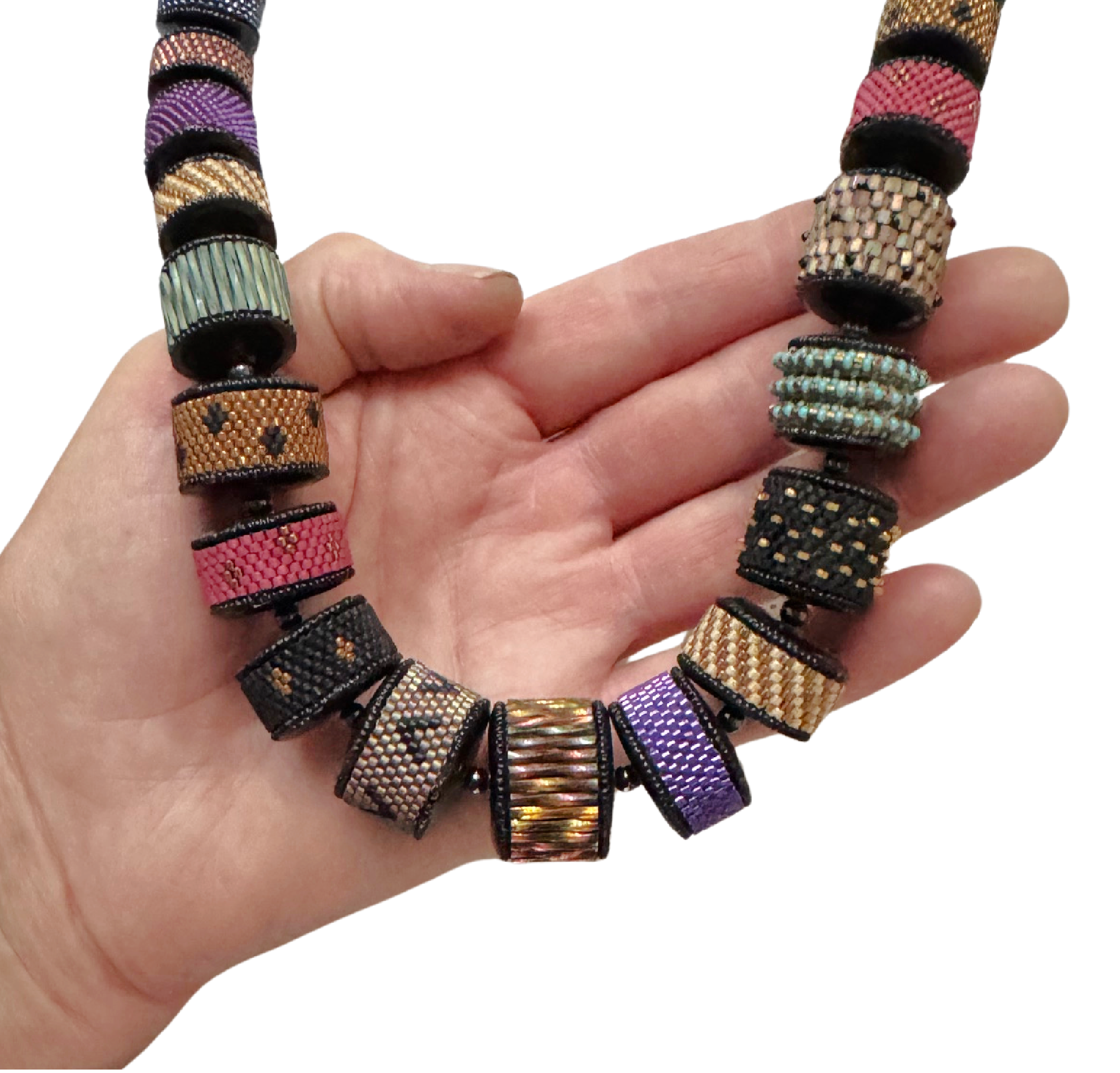 Vintage Beaded Bead Necklace Image 6.png