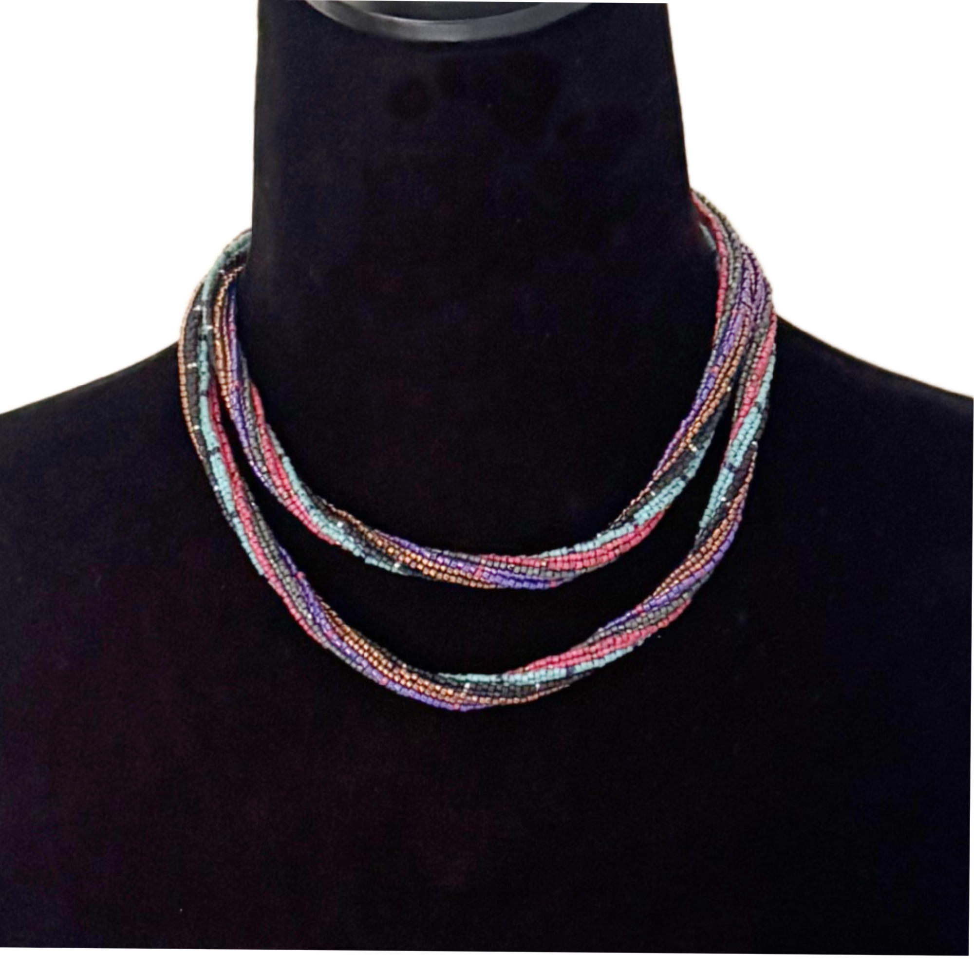 Jewel Tone Rope Necklaces, 16 1/2" and 18 3/4"