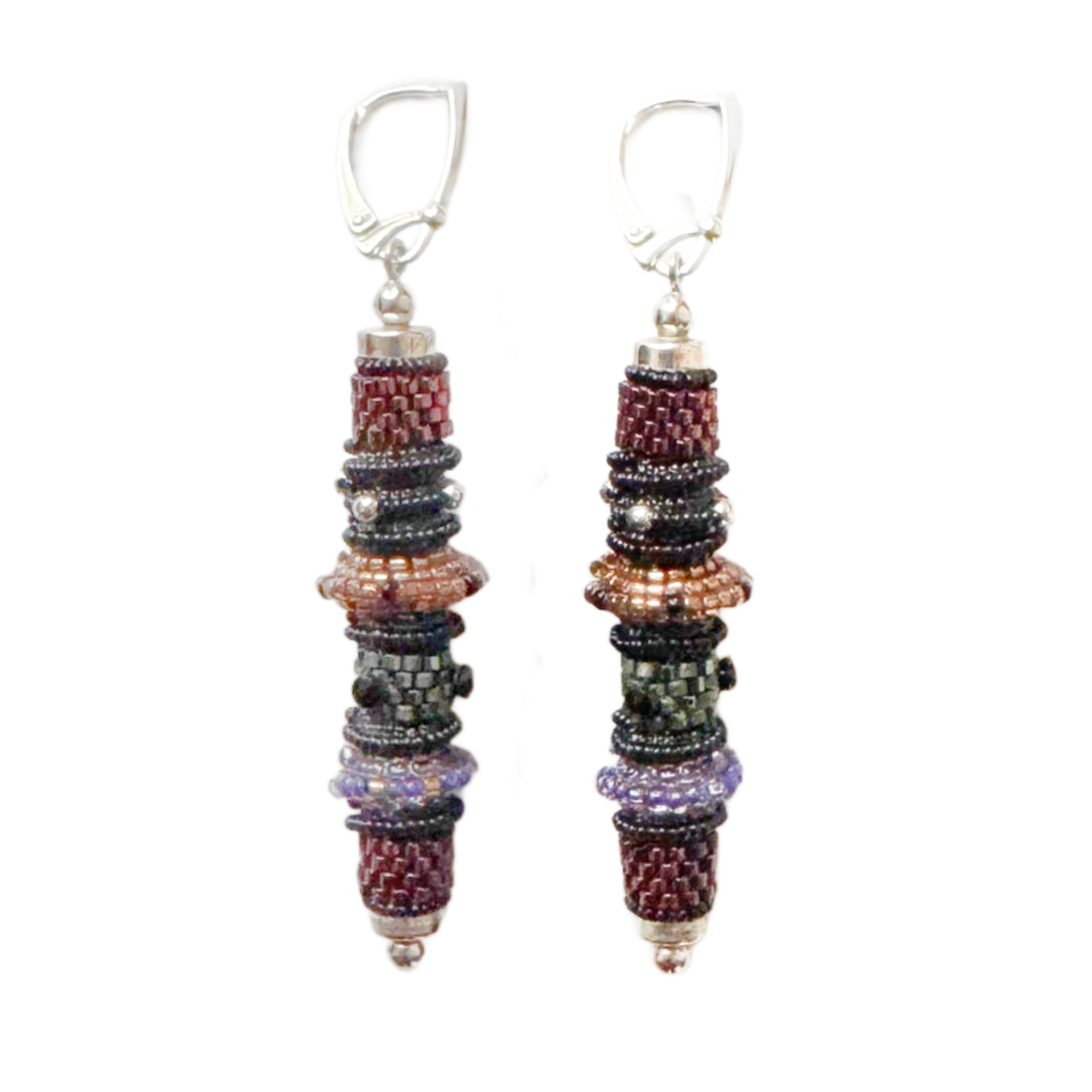 Vintage Rose Copper Cylinder Earrings Image 1 a.png