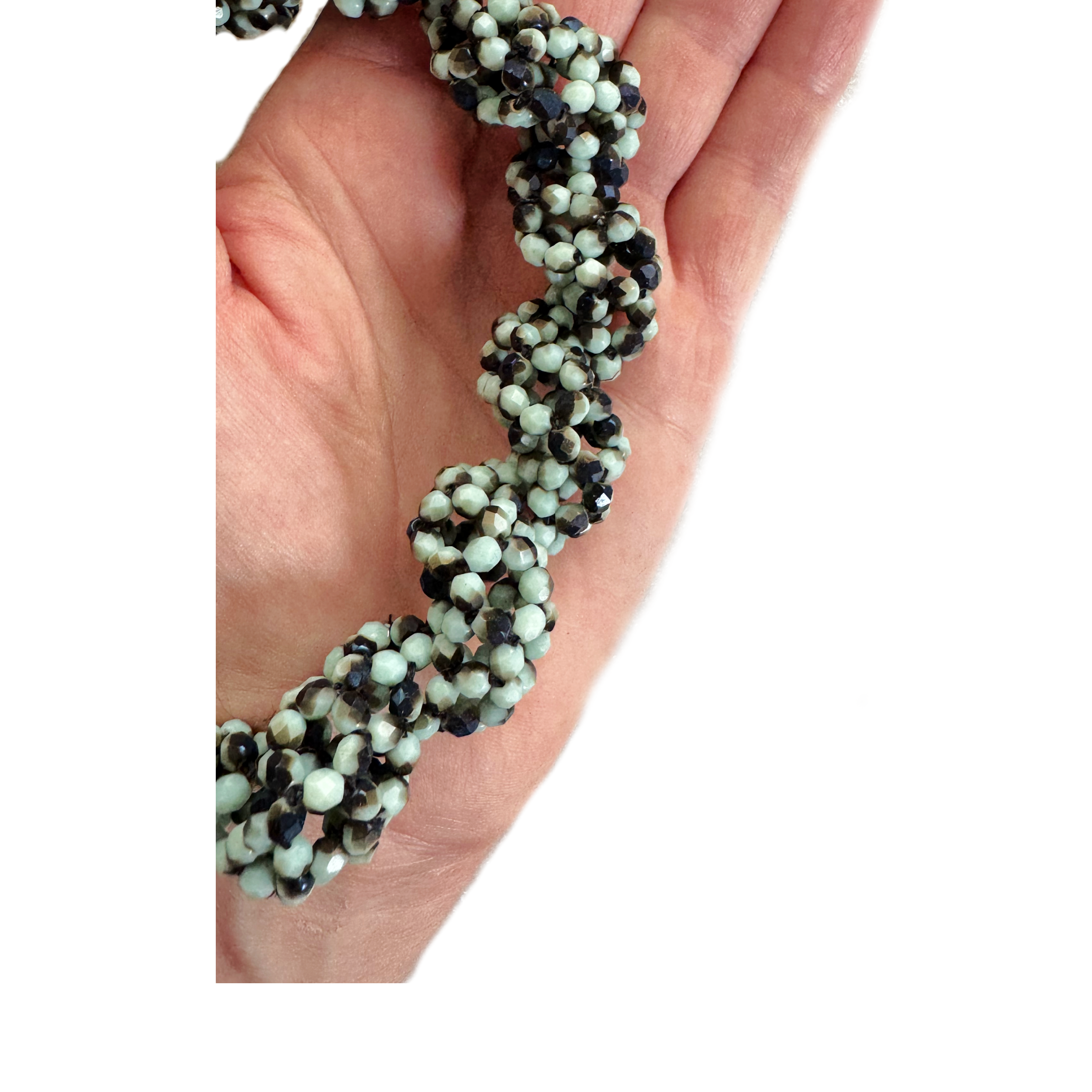 Opalescent Pale Aqua Ribbon Necklace Image 5.png