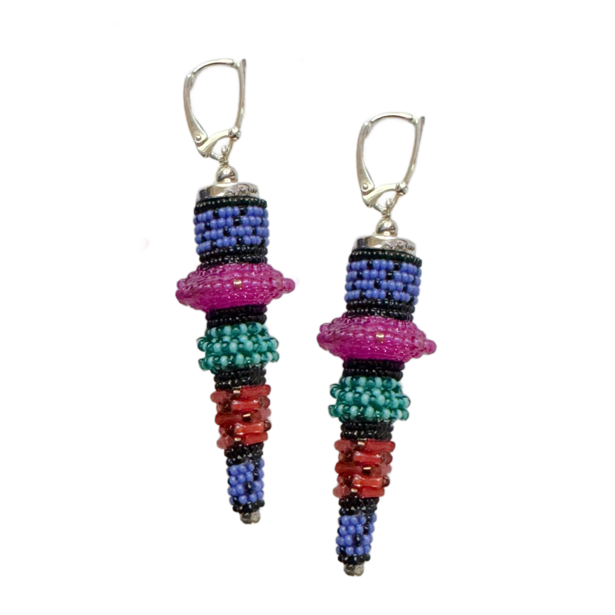 Vintage Long Cone Earrings in Periwinkle Image 1.png