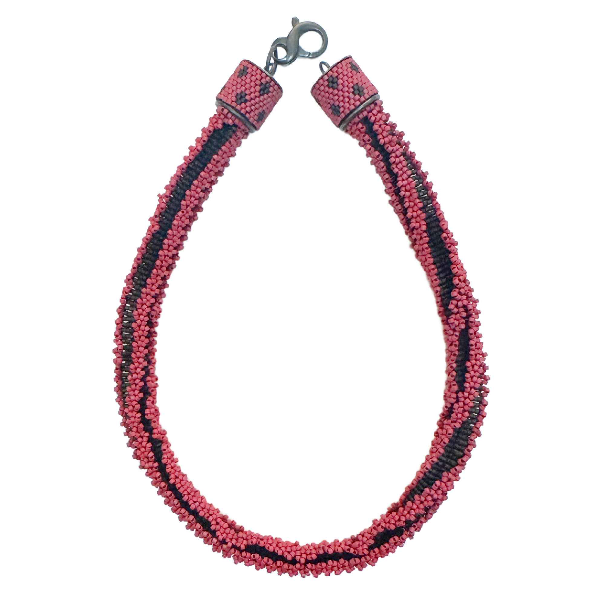Vintage Choker in Red & Black Image 2 a.png