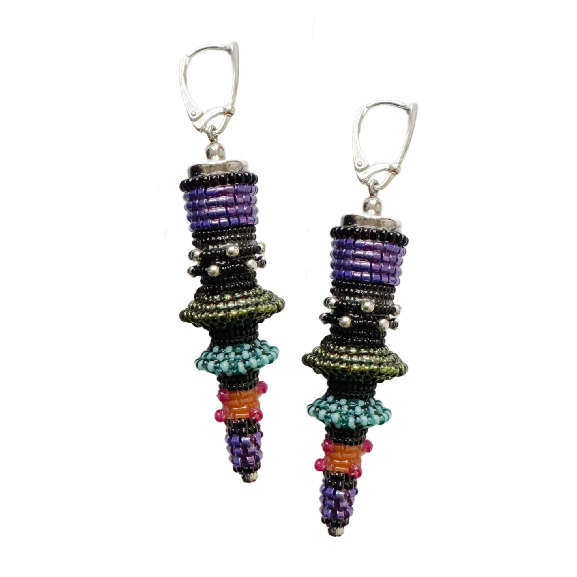 Vintage Violet Long Cone Earrings Image 1 .png