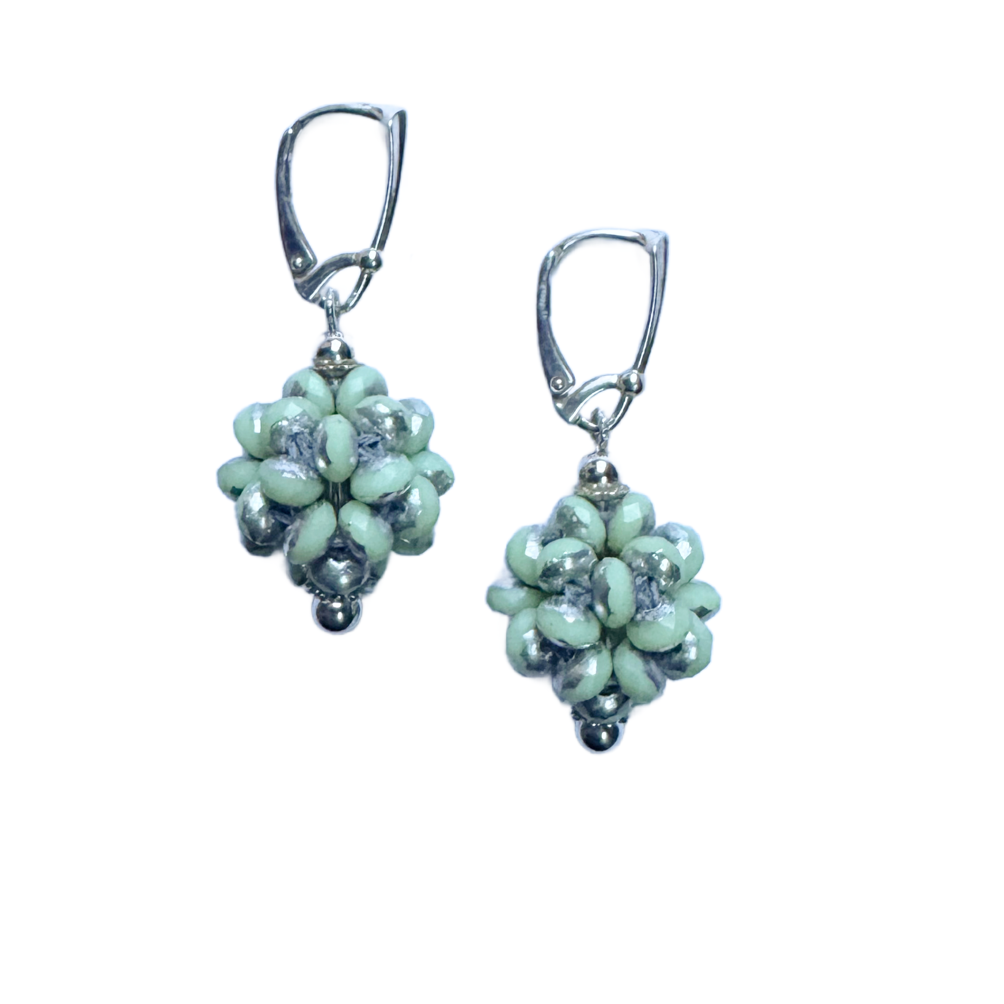 Silvery Celadon Sphere Earrings Image 1.75.png