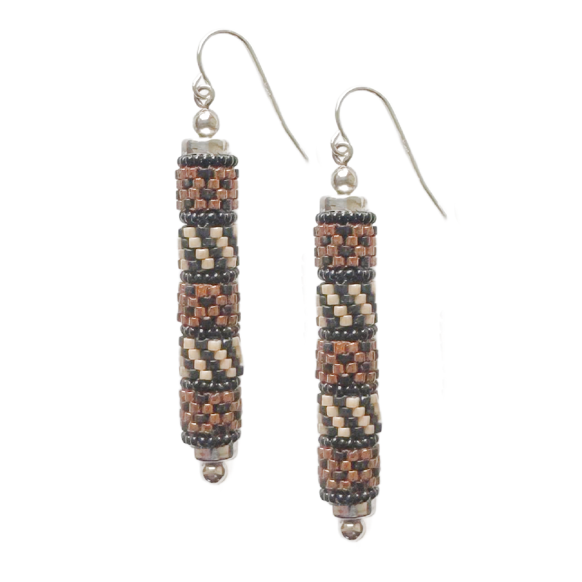 Vanilla & Bronze Cylinder Earrings Image 1.png