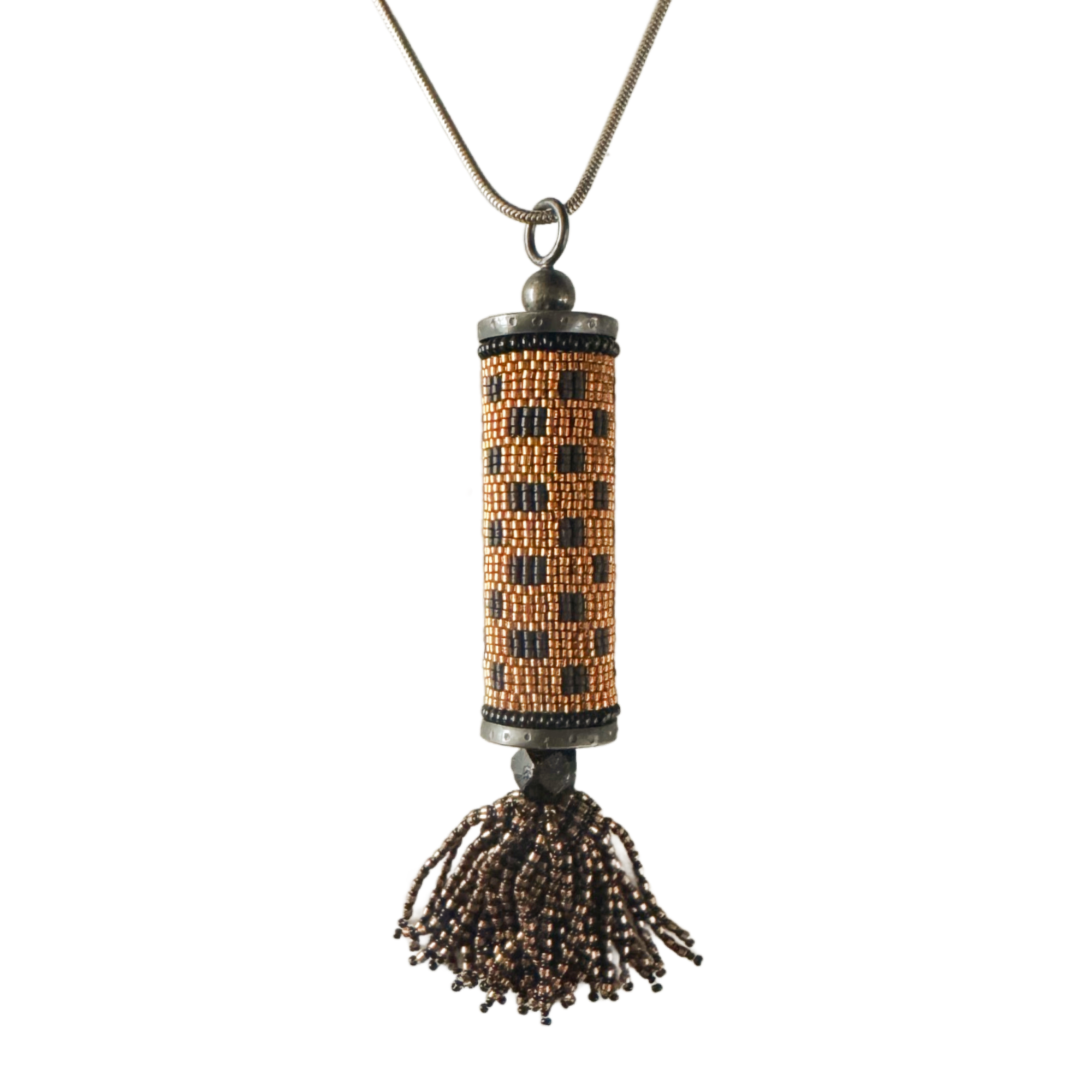 Vintage Bronze Checkerboard Pendant Image 2 a.png