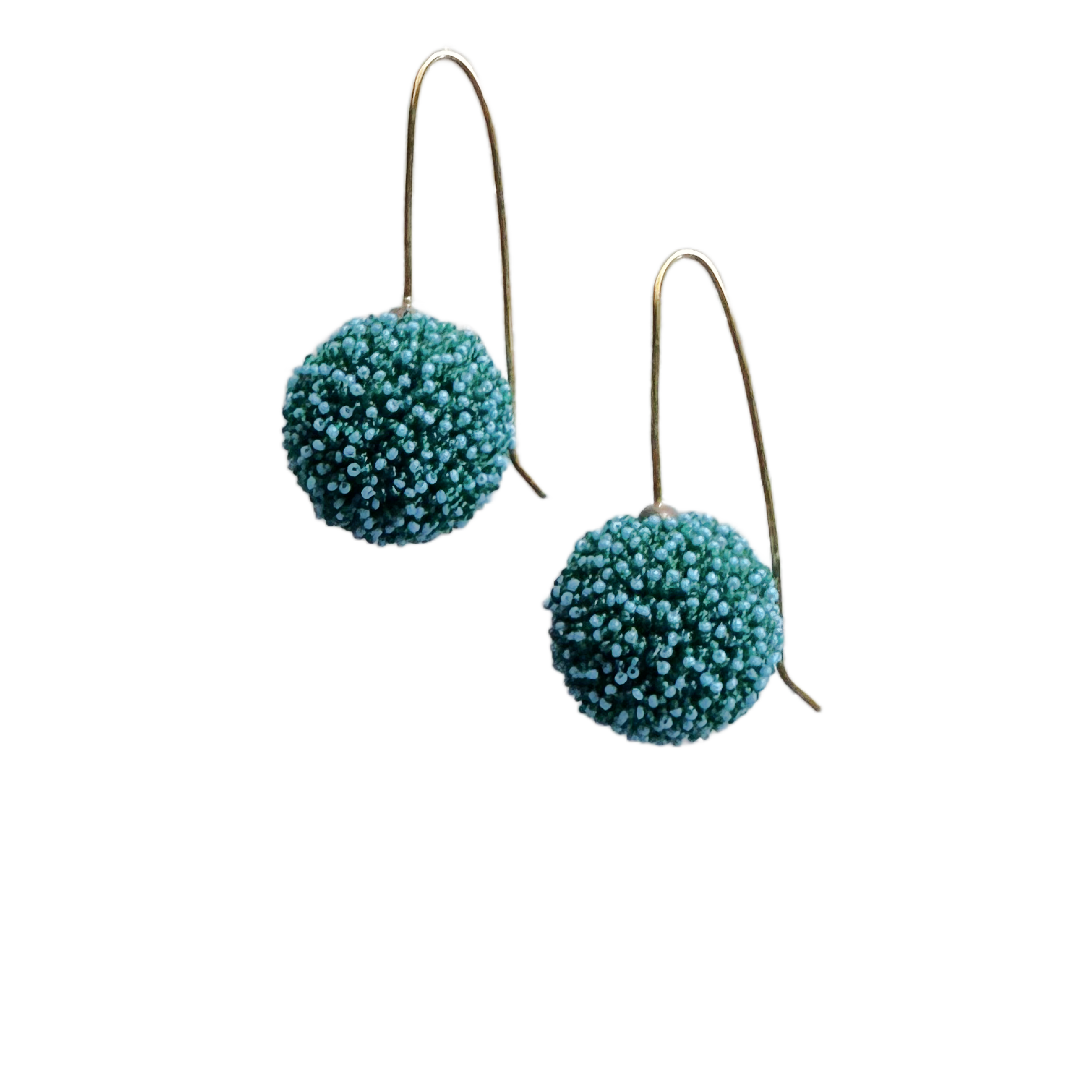 Tiny Teal Beaded Bead Earrings.png