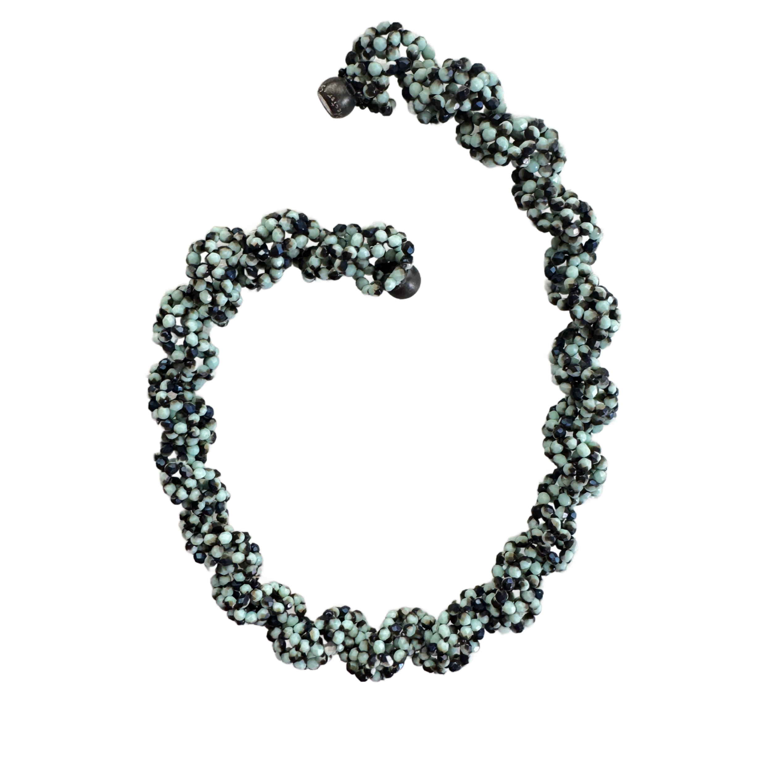 Opalescent Pale Aqua Ribbon Necklace Image 8.png