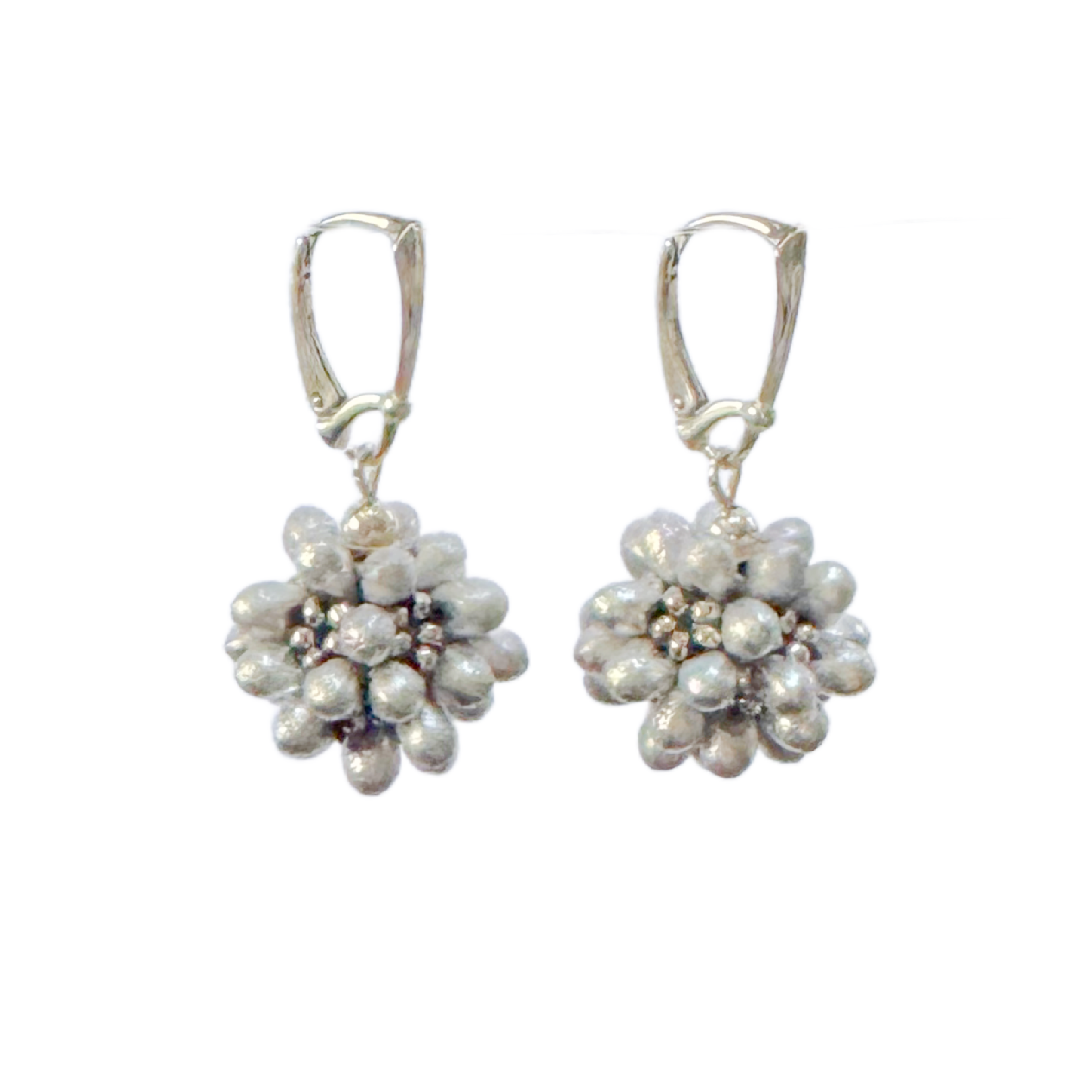 Freada Earrings in Frosted Silver Image 1.png