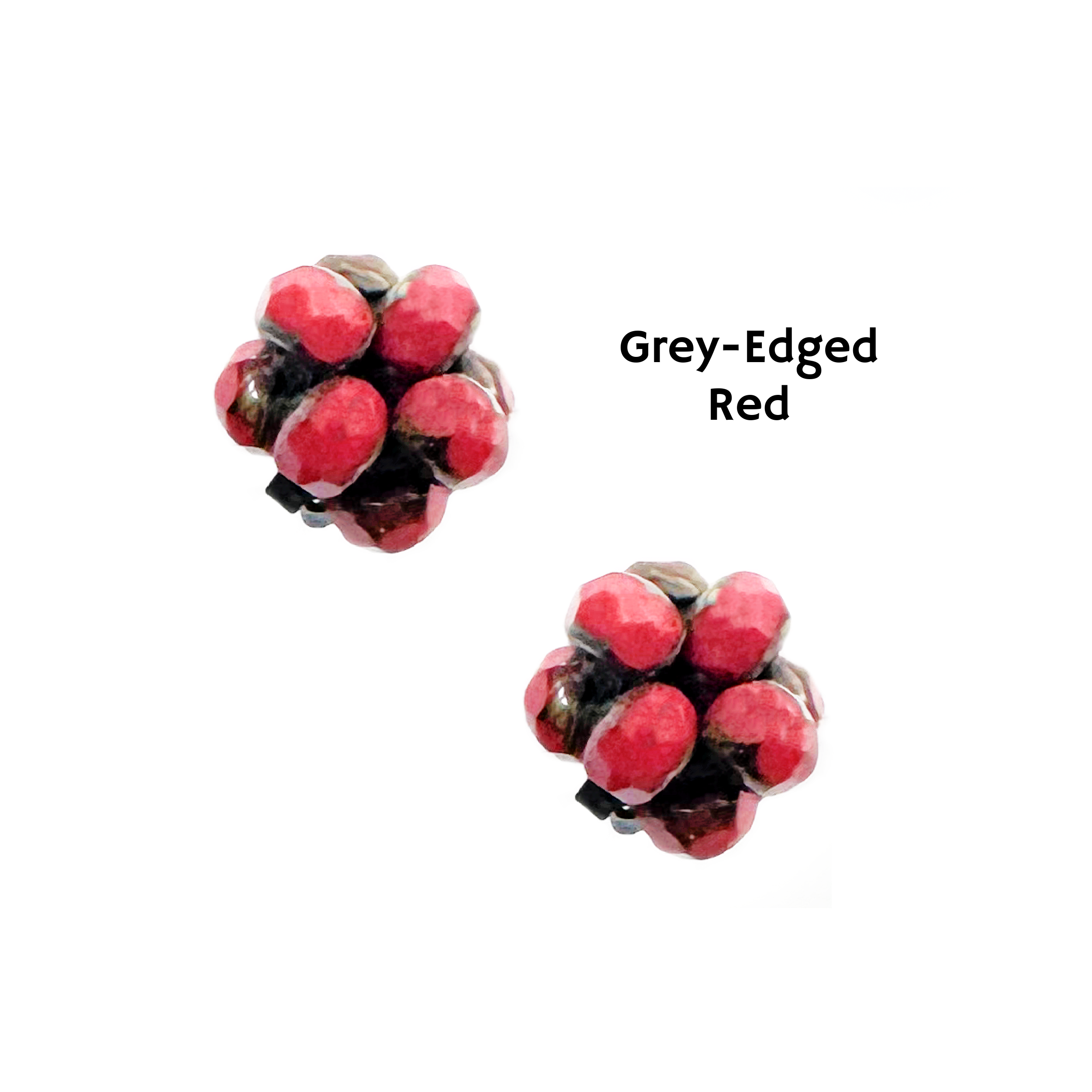 Small Grey Edged Red Cube Clip Earrings.png