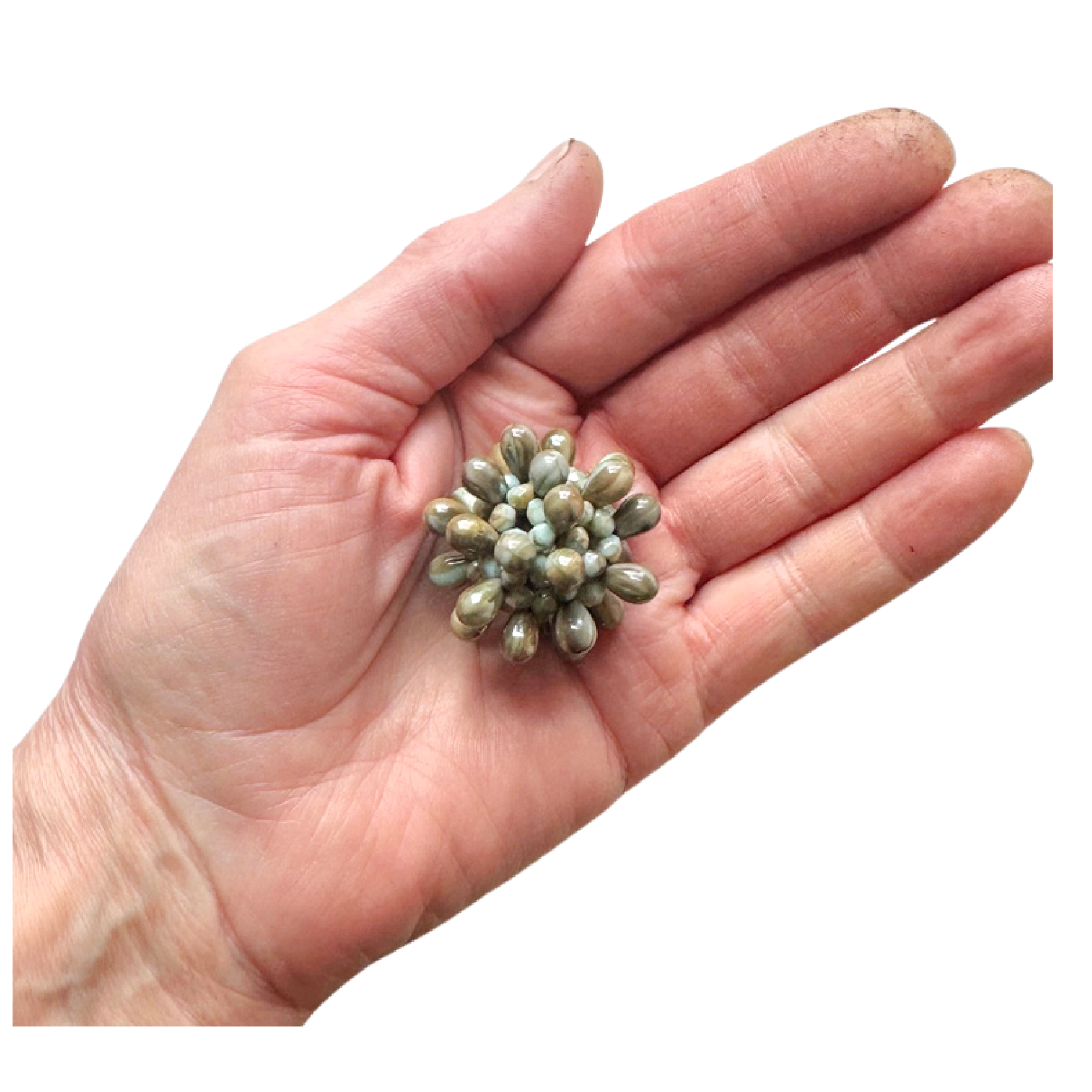 Knobby Sphere in Taupe and Celadon Image 3.png