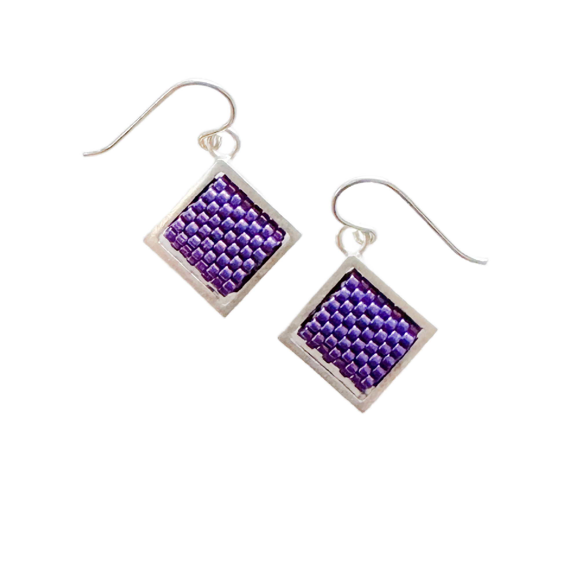Vintage Violet Square Drop Earrings Image 1.png
