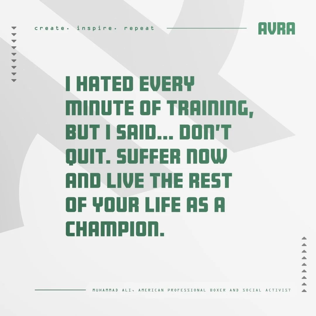 Some days the work isn&rsquo;t glamorous. It&rsquo;s repetitive, uncomfortable, and unseen. But discipline compounds. Ali reminds us that endurance is a decision. Train through it now so you can live like a champion later.

#inspo #inspire #happytues