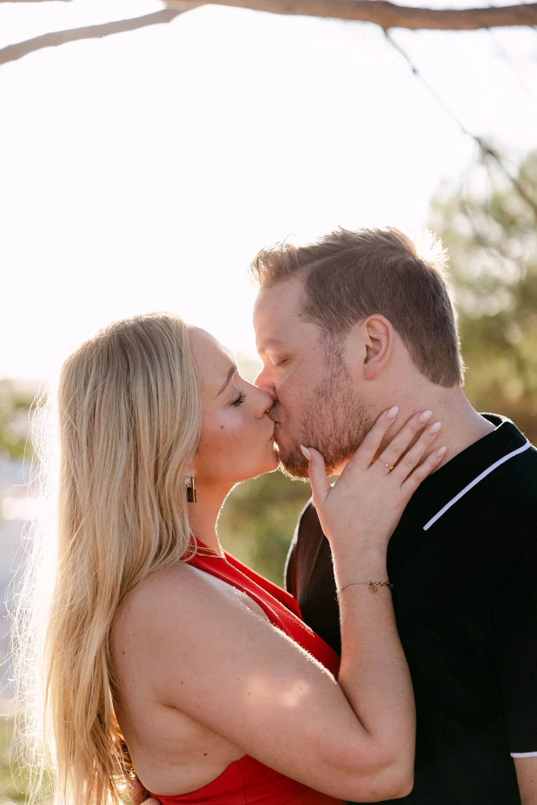 Romantic engagement photos of a newly engaged couple in Lisbon