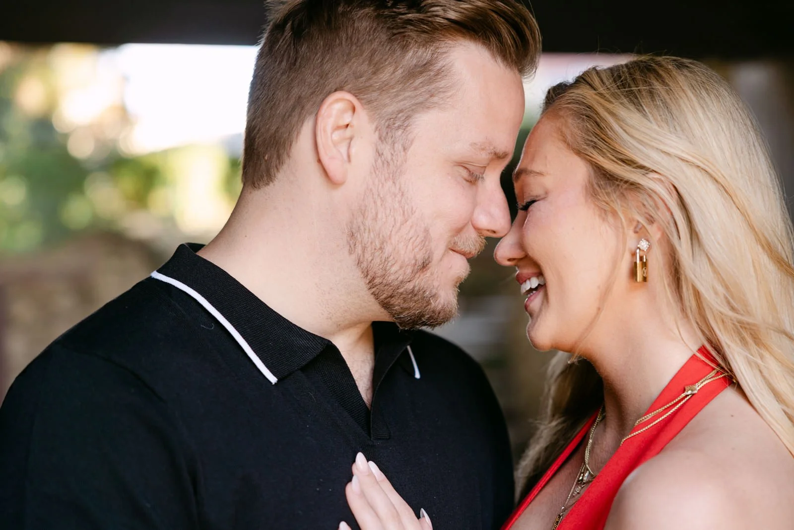 Joyful engagement photos of a newly engaged couple in Lisbon, Portugal