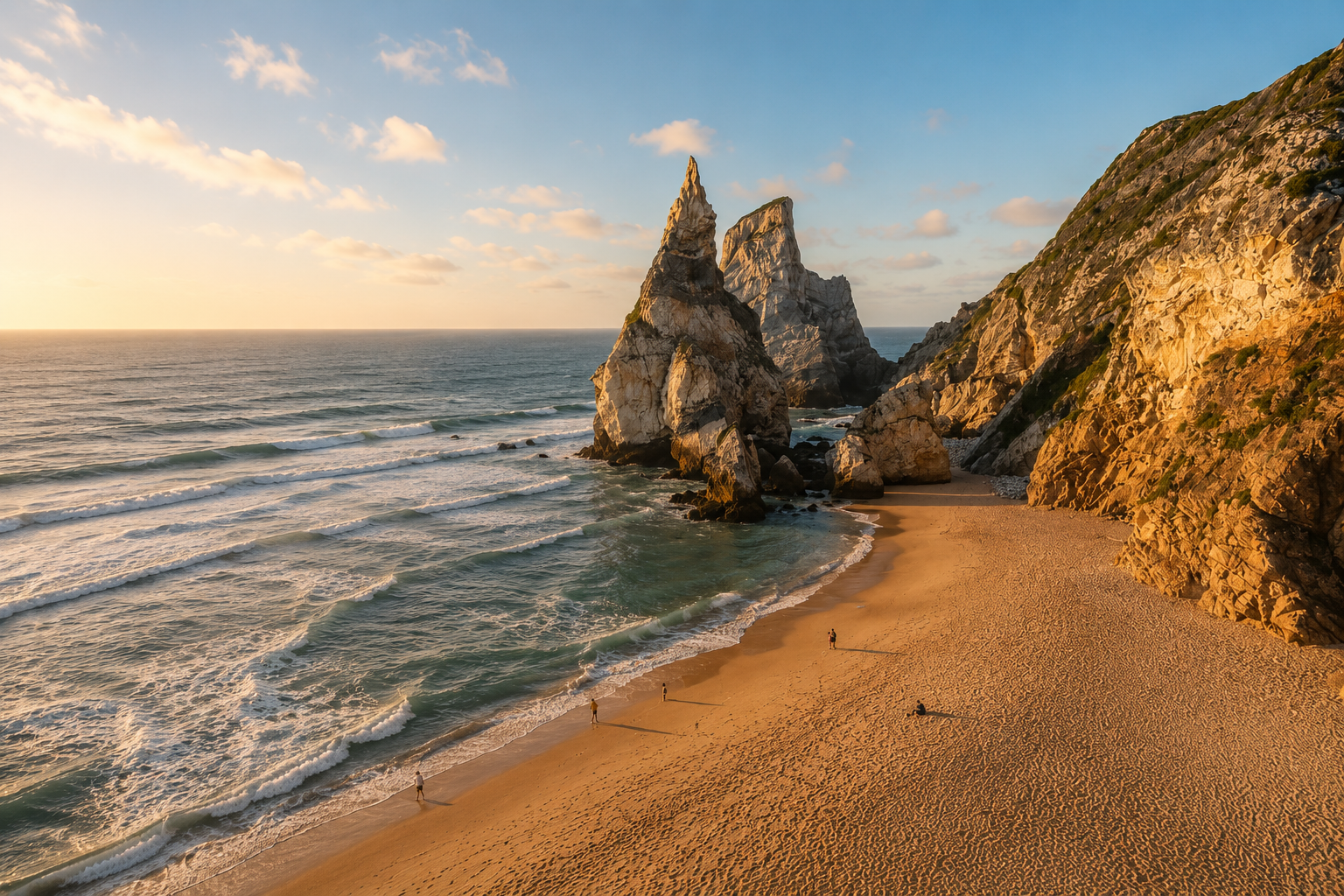 Praia da Ursa in Sintra featuring dramatic sea stacks, wild Atlantic scenery and one of Portugal's most adventurous engagement photo locations.