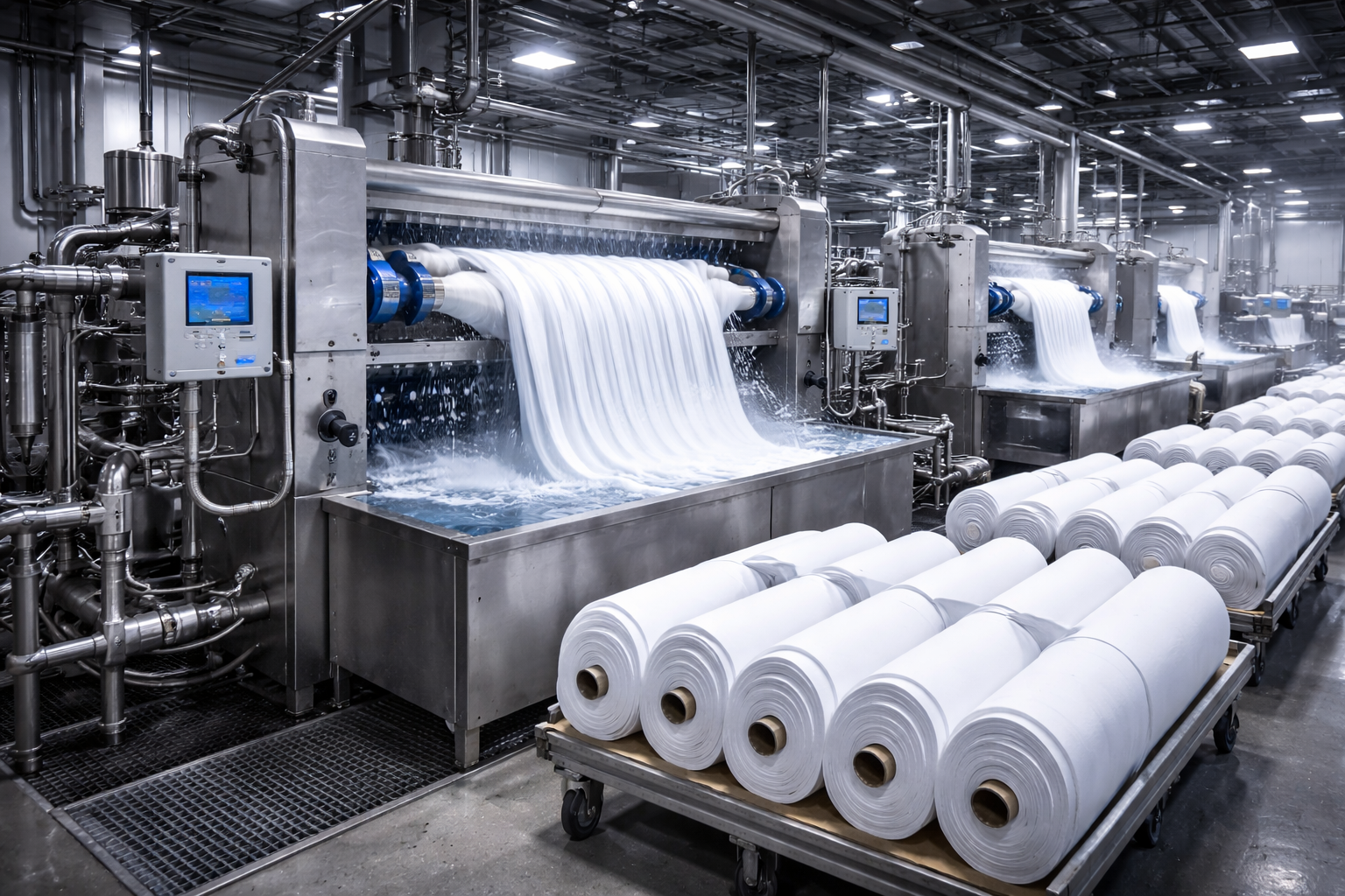 proceso industrial textil con agentes alcalinos como metasilicato de sodio