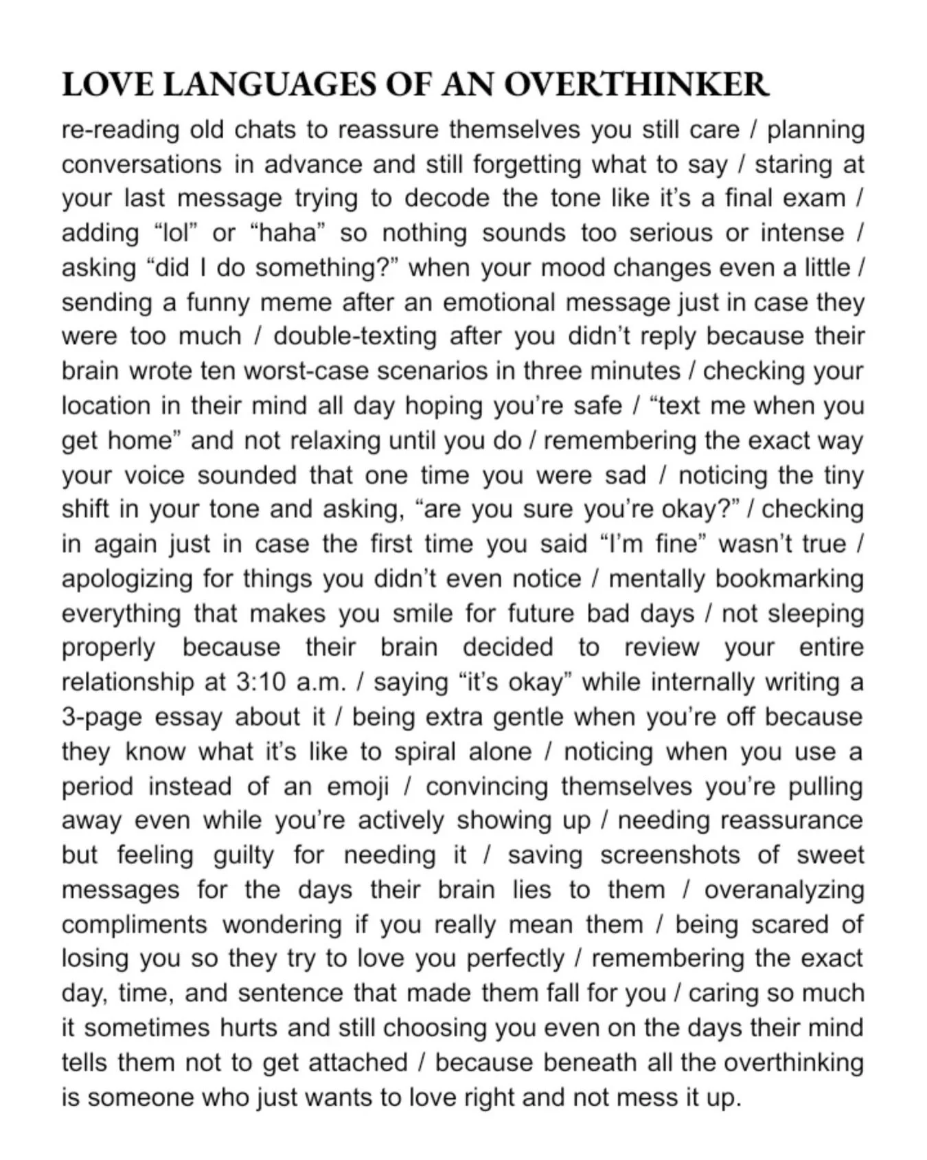 Perhaps &mdash; like me &mdash; you&rsquo;re an overthinker too.

And most probably it&rsquo;s because, at some point in your life, you were abandoned by someone who was meant to love you and care for you.

It&rsquo;s an exhausting way to live &mdash