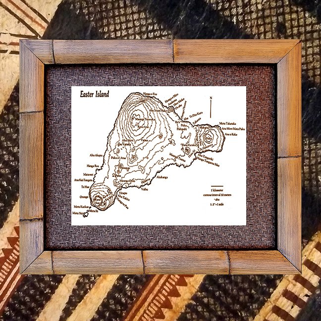 EASTER-ISLAND-TOPO-MAP-W-BROWN-GRASS-MAT-&-NATURAL-BAMBOO-FRAME.jpg