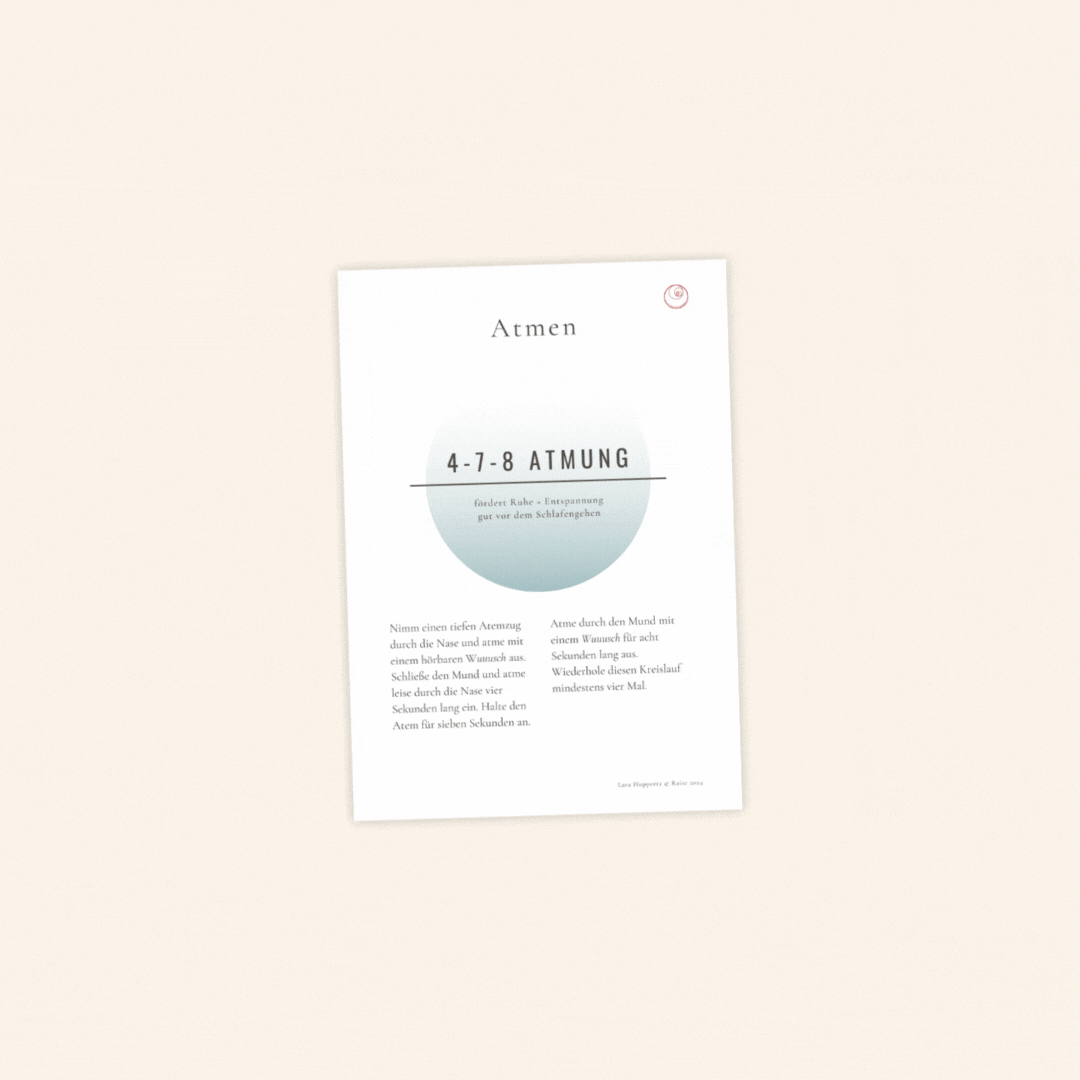 Mehrere Seiten des Booklets mit Anleitungen von Selbstregulationstechniken