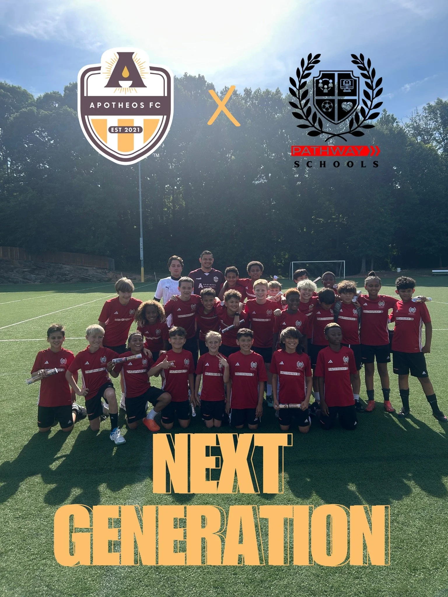 This morning, Douglas and Davi got out on the training ground to connect with the next generation and spread the word about Apotheos FC. We handed out flyers, joined in at practice, and shared what matchdays at Silverbacks Park are all about.

Our ne