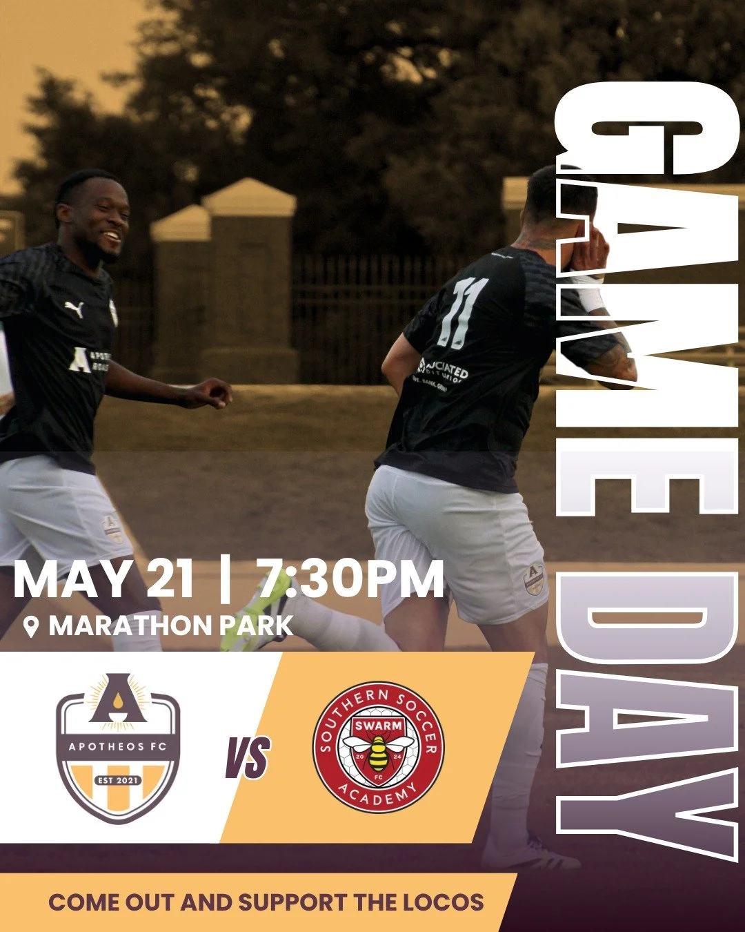 Match day on the road.

Tonight we head to Marathon Park to take on Southern Soccer Academy.

7:30 PM
Marathon Park

See you under the lights. Vamos Locos.