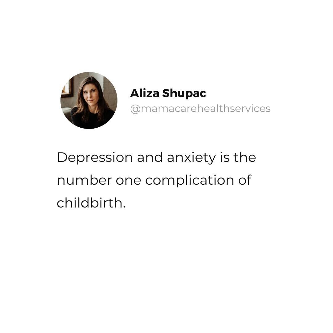 The number 1 complication of pregnancy and childbirth in the first year postpartum is depression and anxiety. 1 in 5 women experience a mental health issue during that time period.

👉We need to normalize this so that more women and new moms can get 
