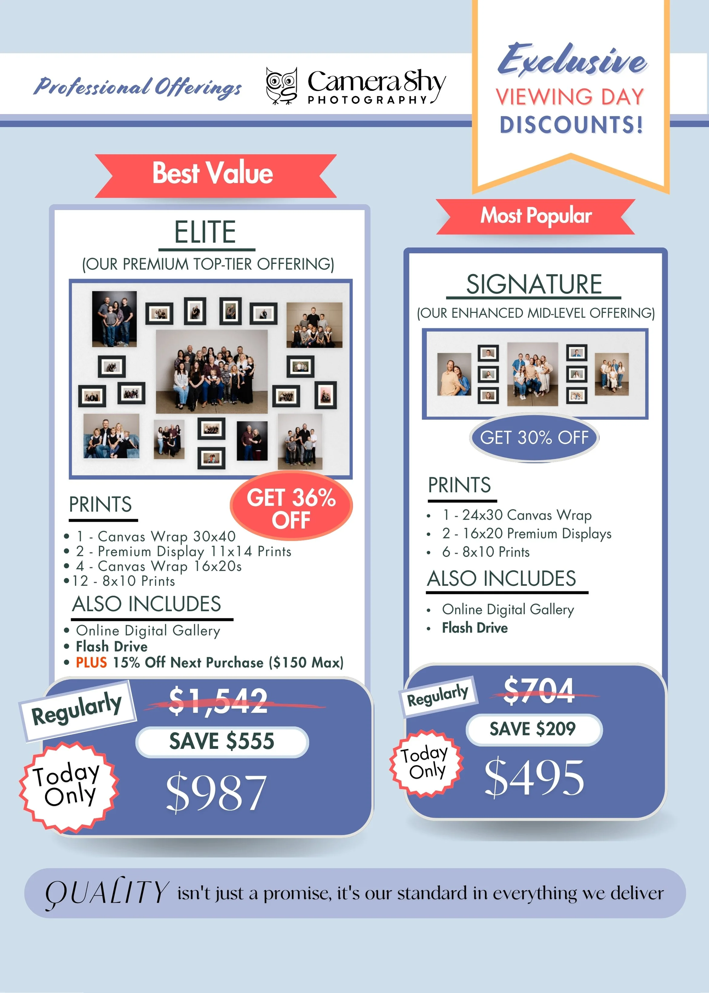 Collection of various family and childhood photographs arranged on a dark background, including children, a couple, and a graduation announcement card.