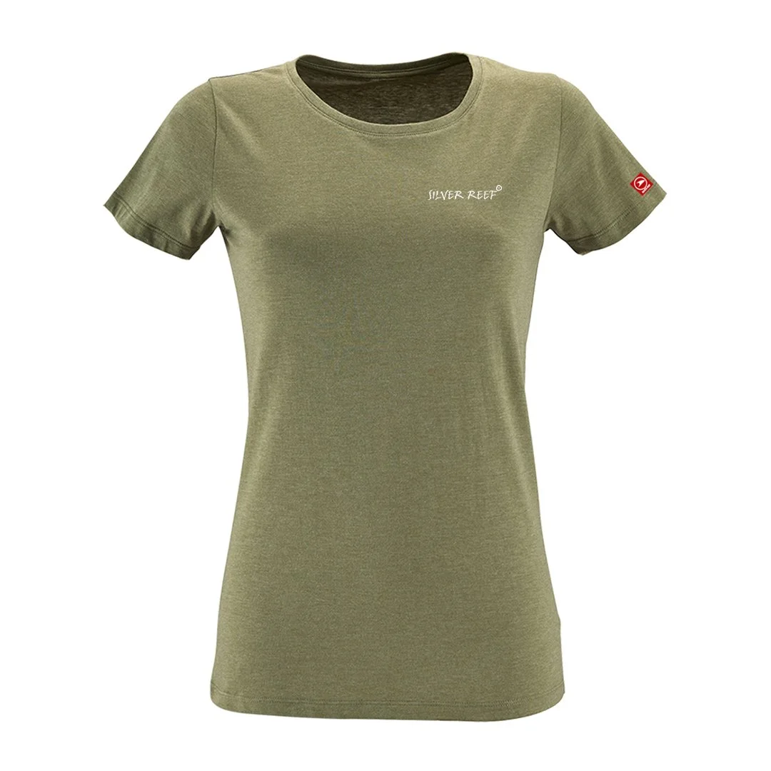 Silver Reef Vintage Words Womens Sol Crudsader T-shirt #surf t-shirt # surf top # life style #beach #paddleboard#Surf Khaki.jpg
