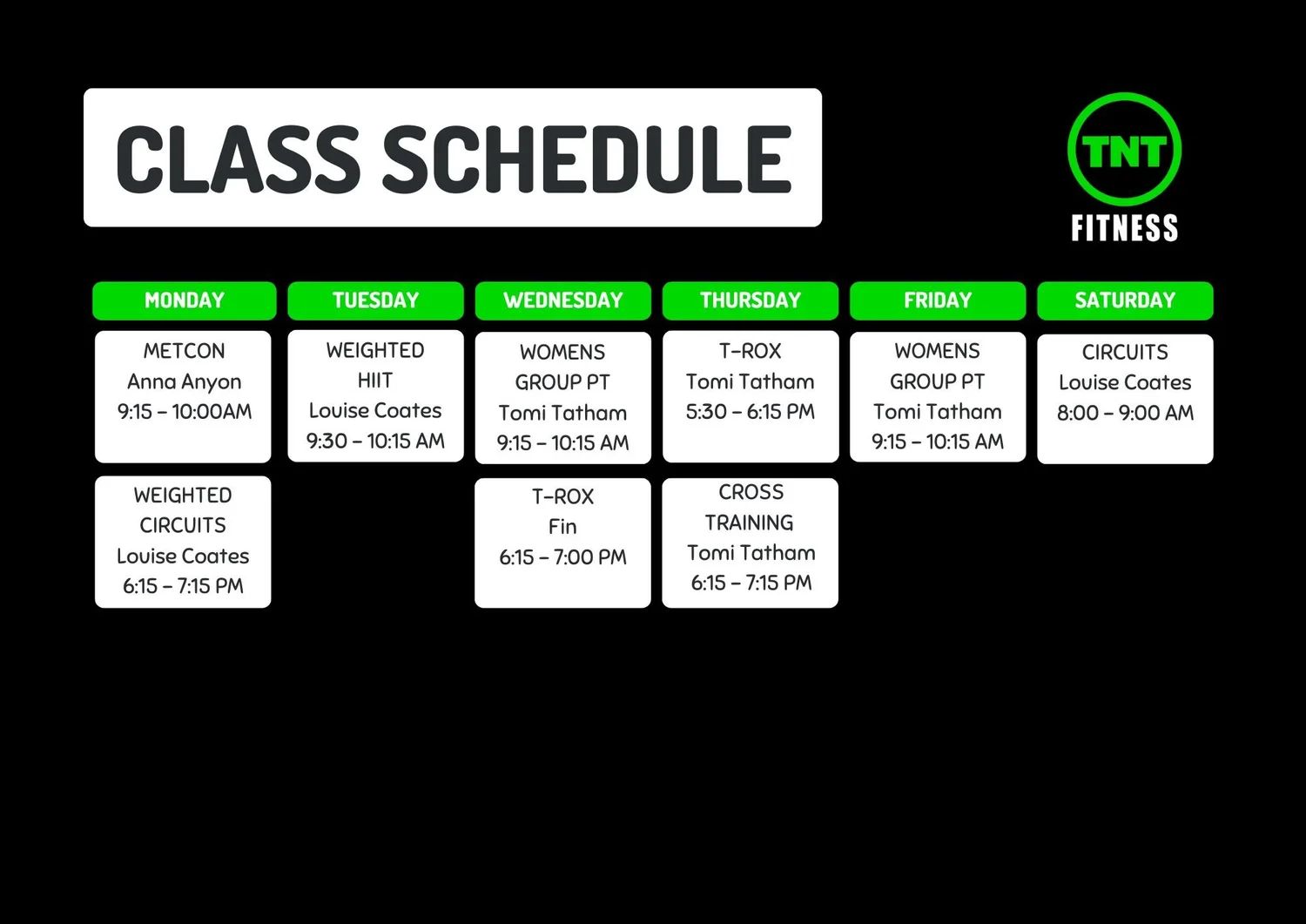 Class timetable