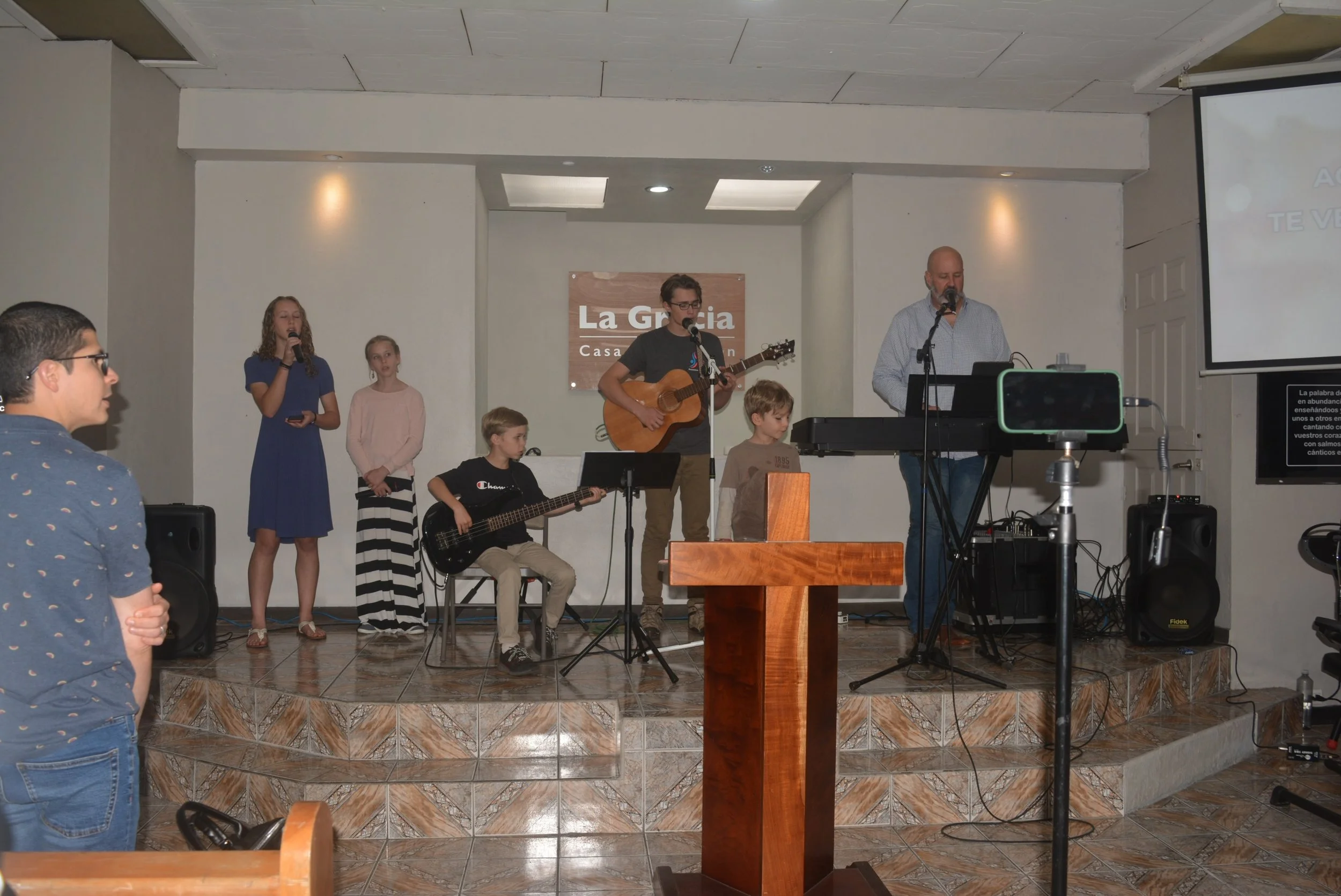 Helmuth family leading worship