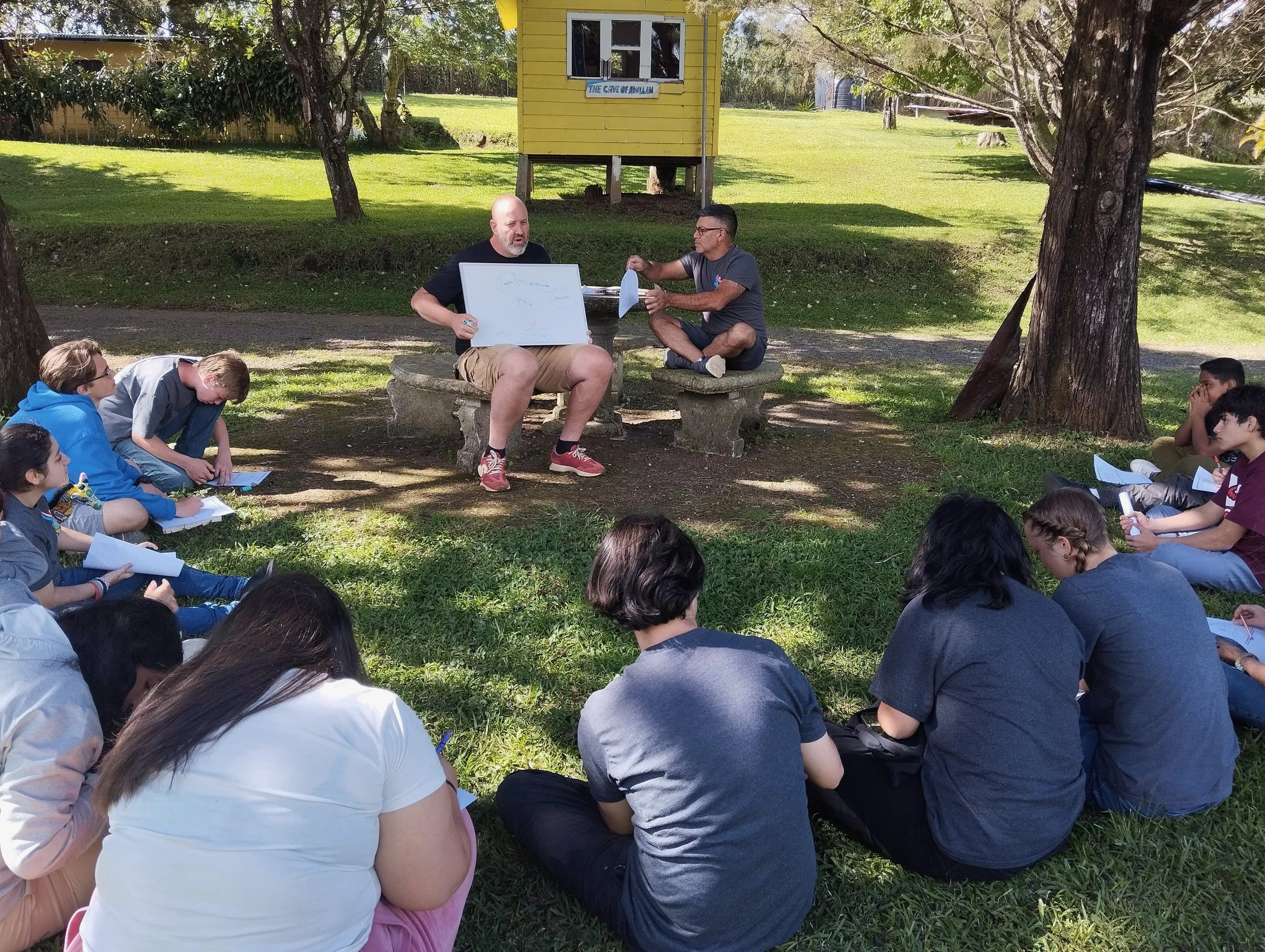 Dave teaching at Movimiento Juvenil Encuentros campout