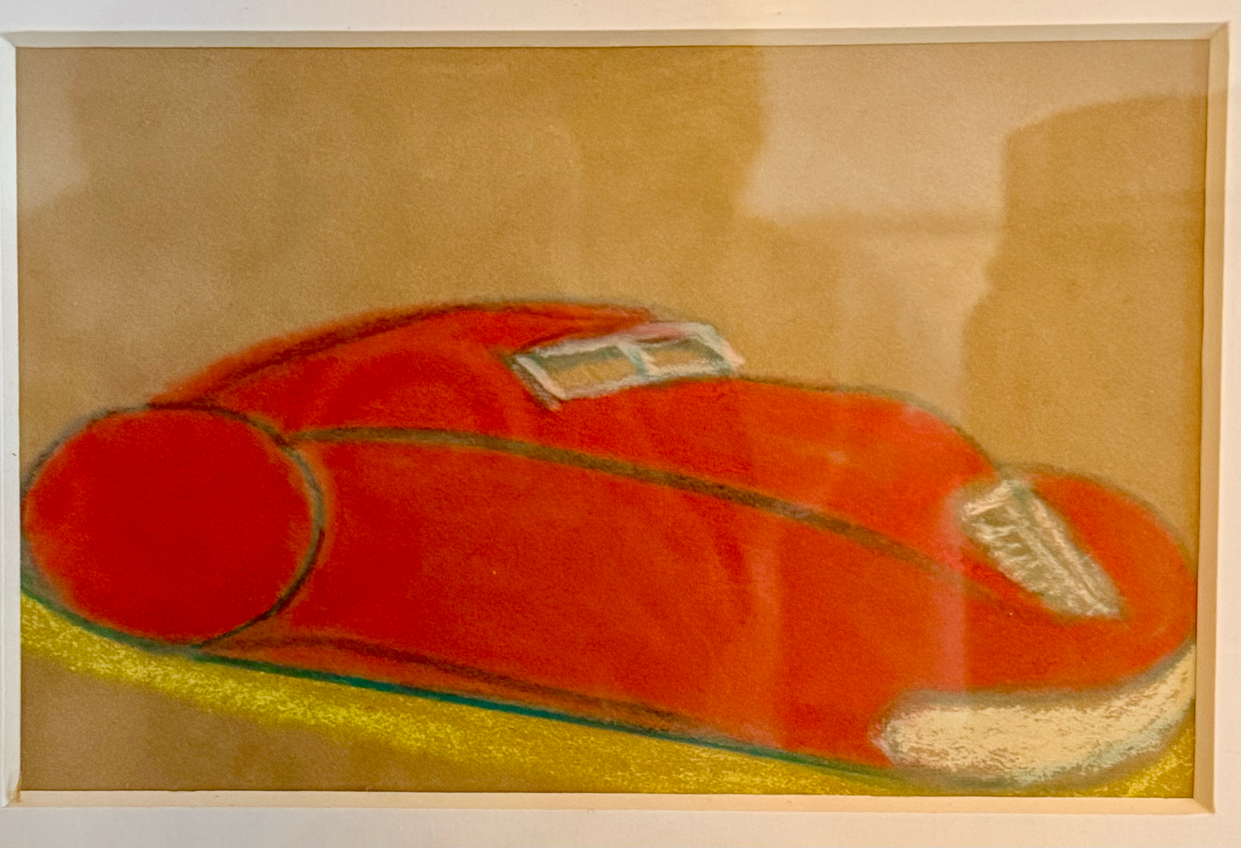 Grinning Chevy, Gilbert 'Magu' Lujan, 2002, 5x3, Pastel on paper