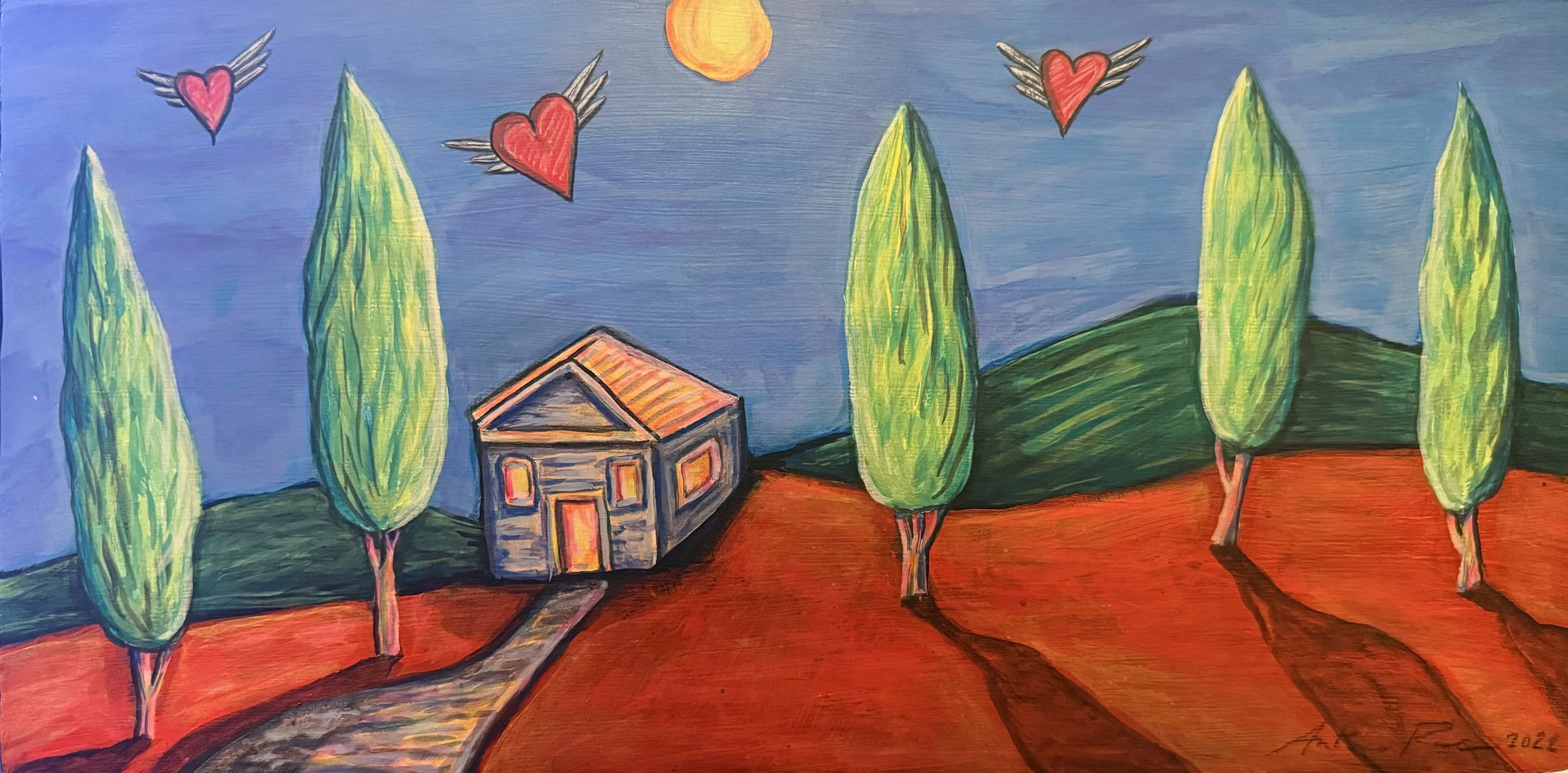 Landscape 1: Solitude y Amor, Antonio Rael, 2022, Acrylic, 10x7