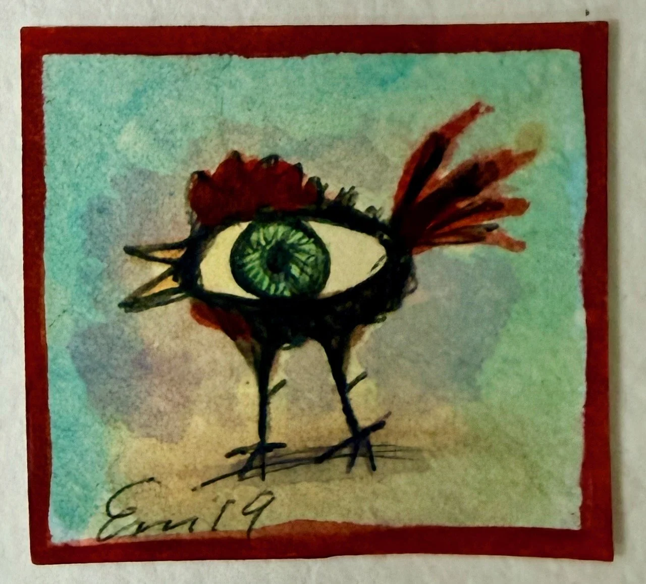 Untitled, Esau Andrade, 2025, 3x3, Watercolor
